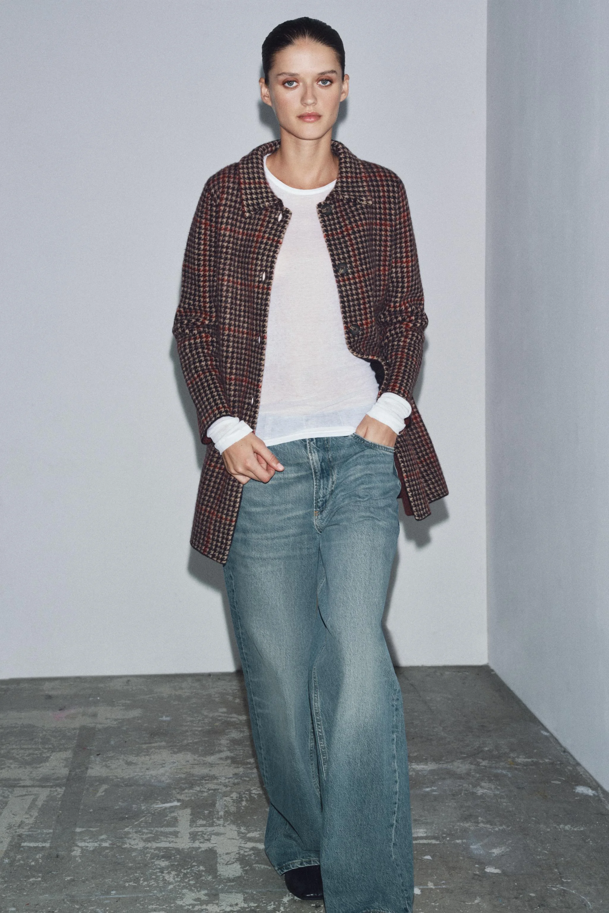 کت پشمی طرح Houndstooth