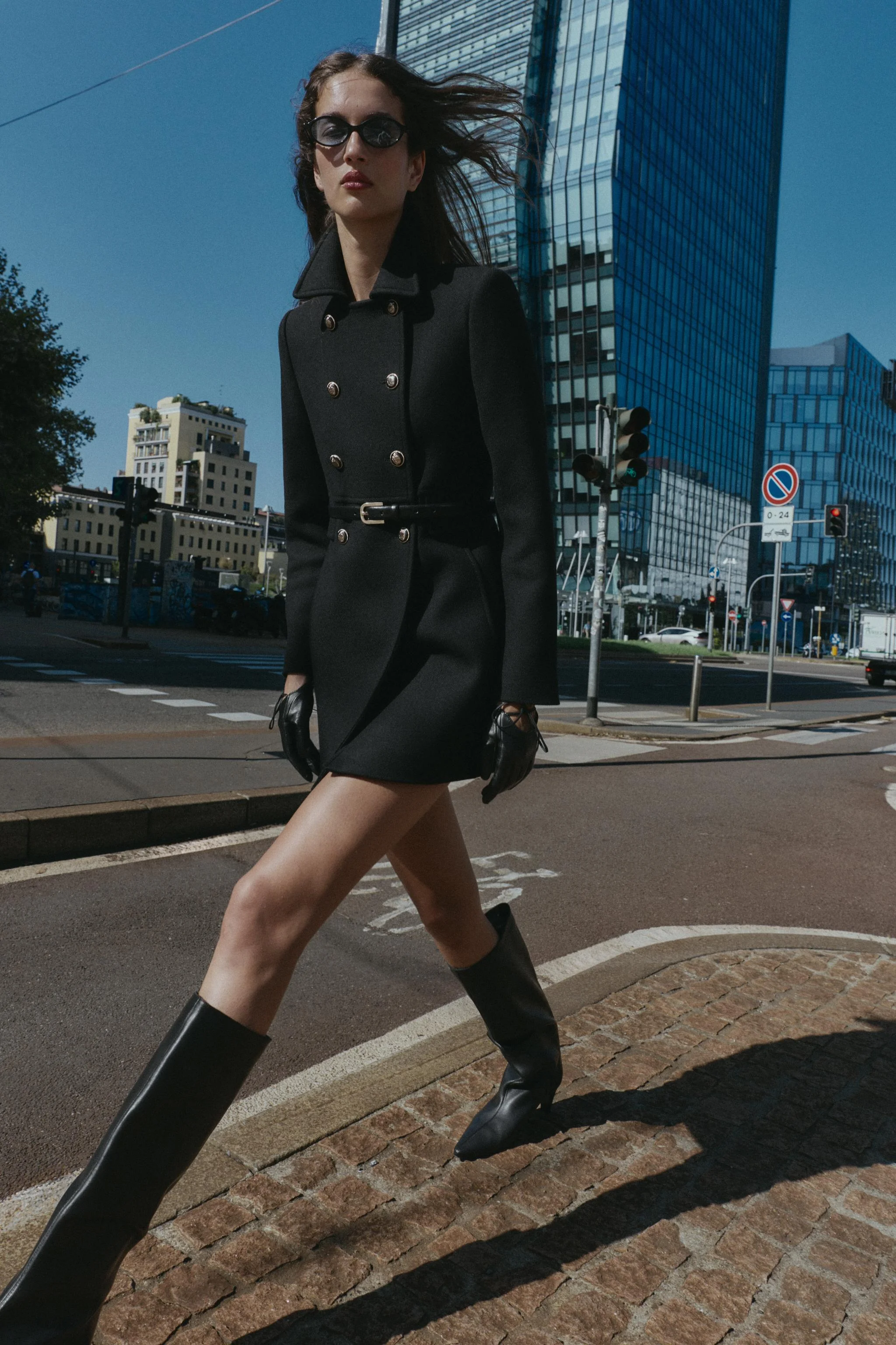 کت پشمی کوتاه دکمه دوبل