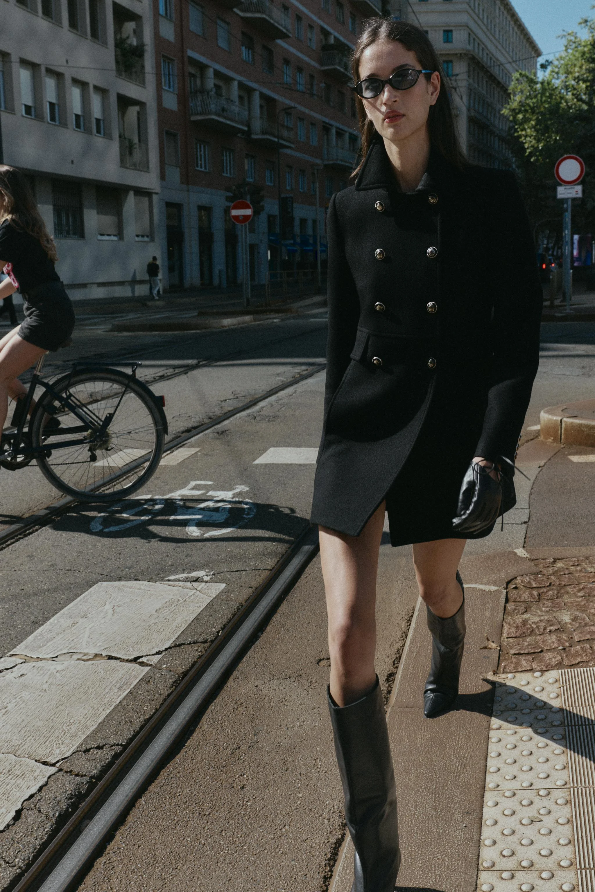 کت پشمی کوتاه دکمه دوبل