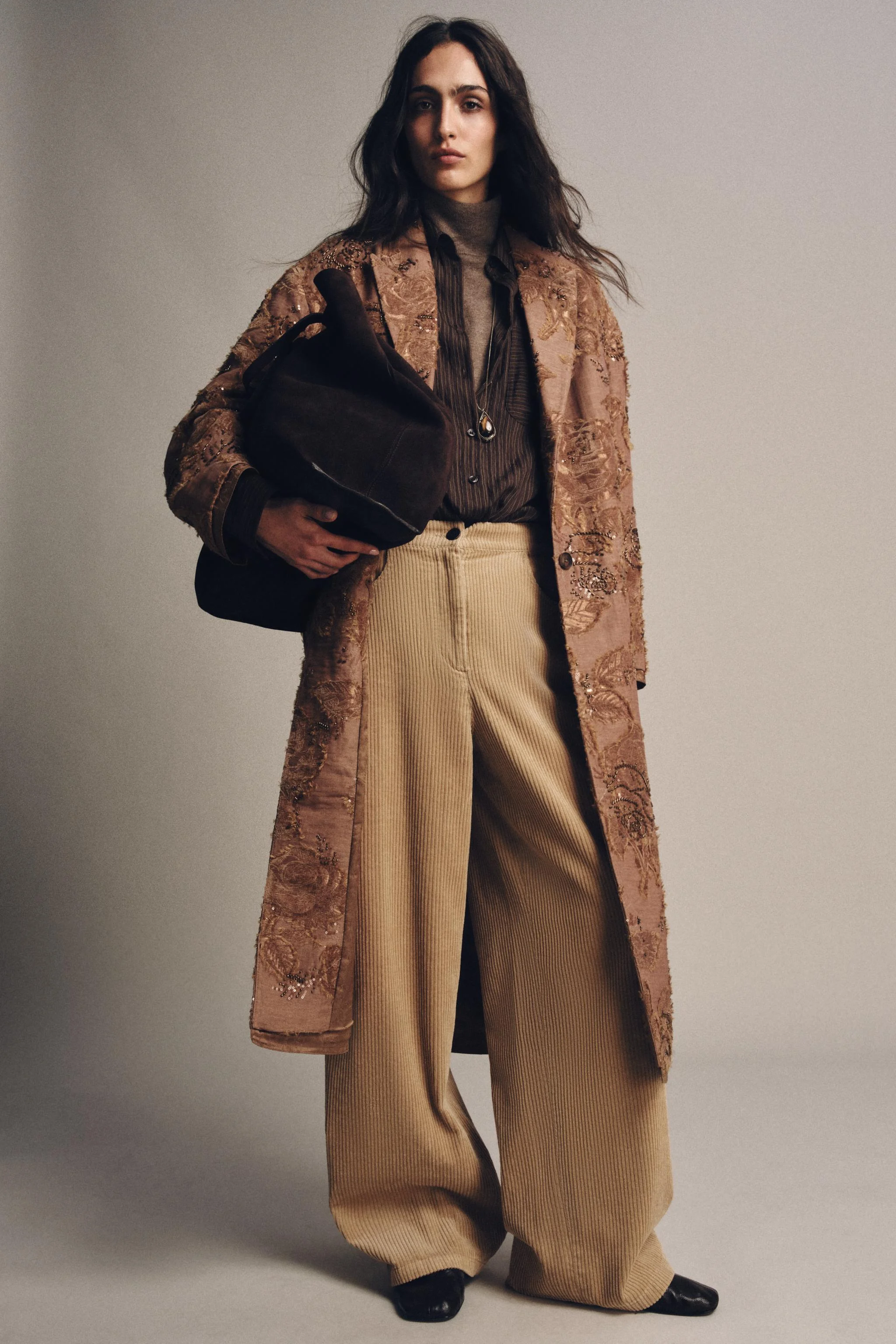 کت بلند گلدوزی شده ZW COLLECTION نسخه محدود