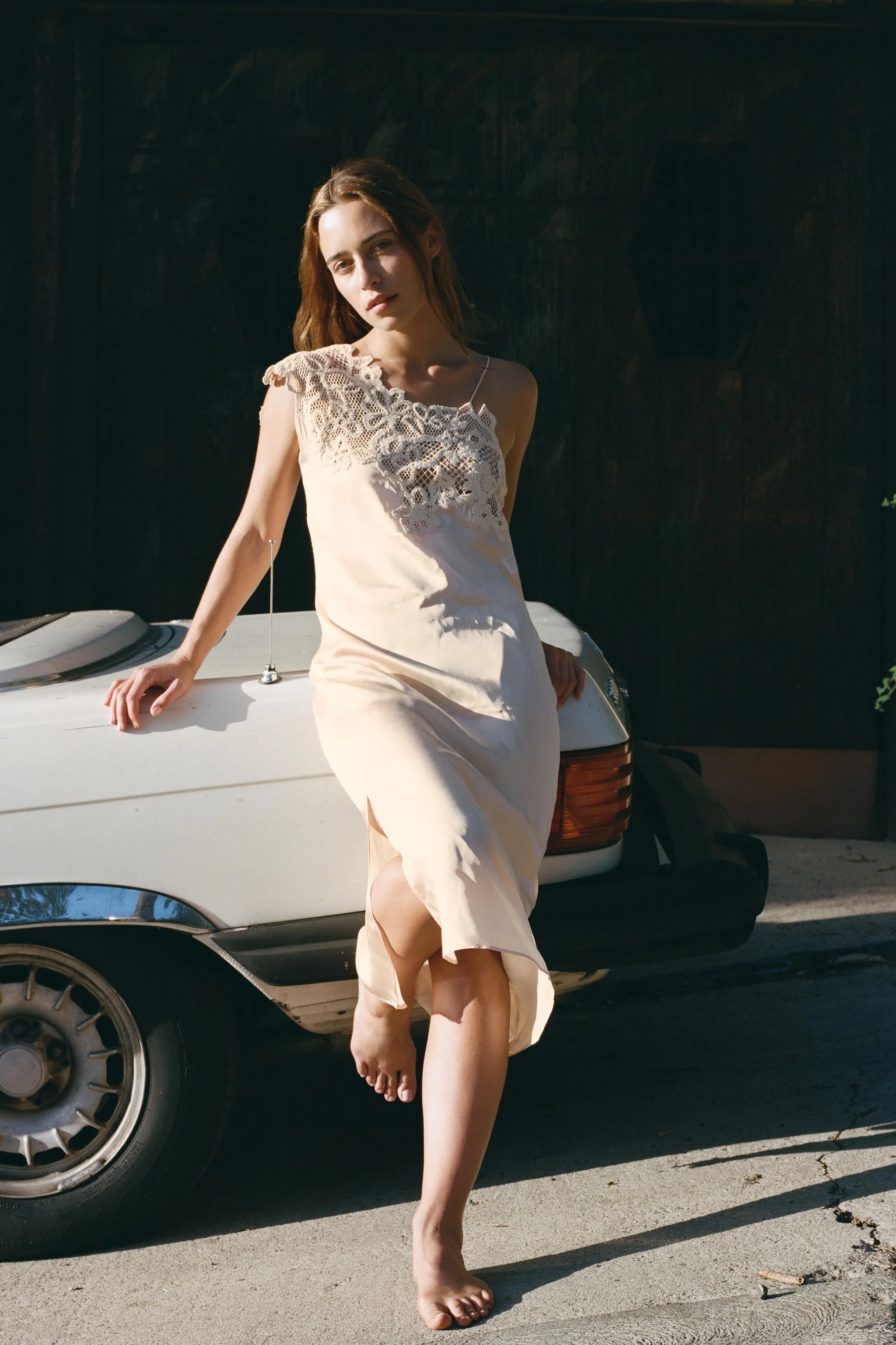 پیراهن میدی قلاب بافی نامتقارن نسخه محدود