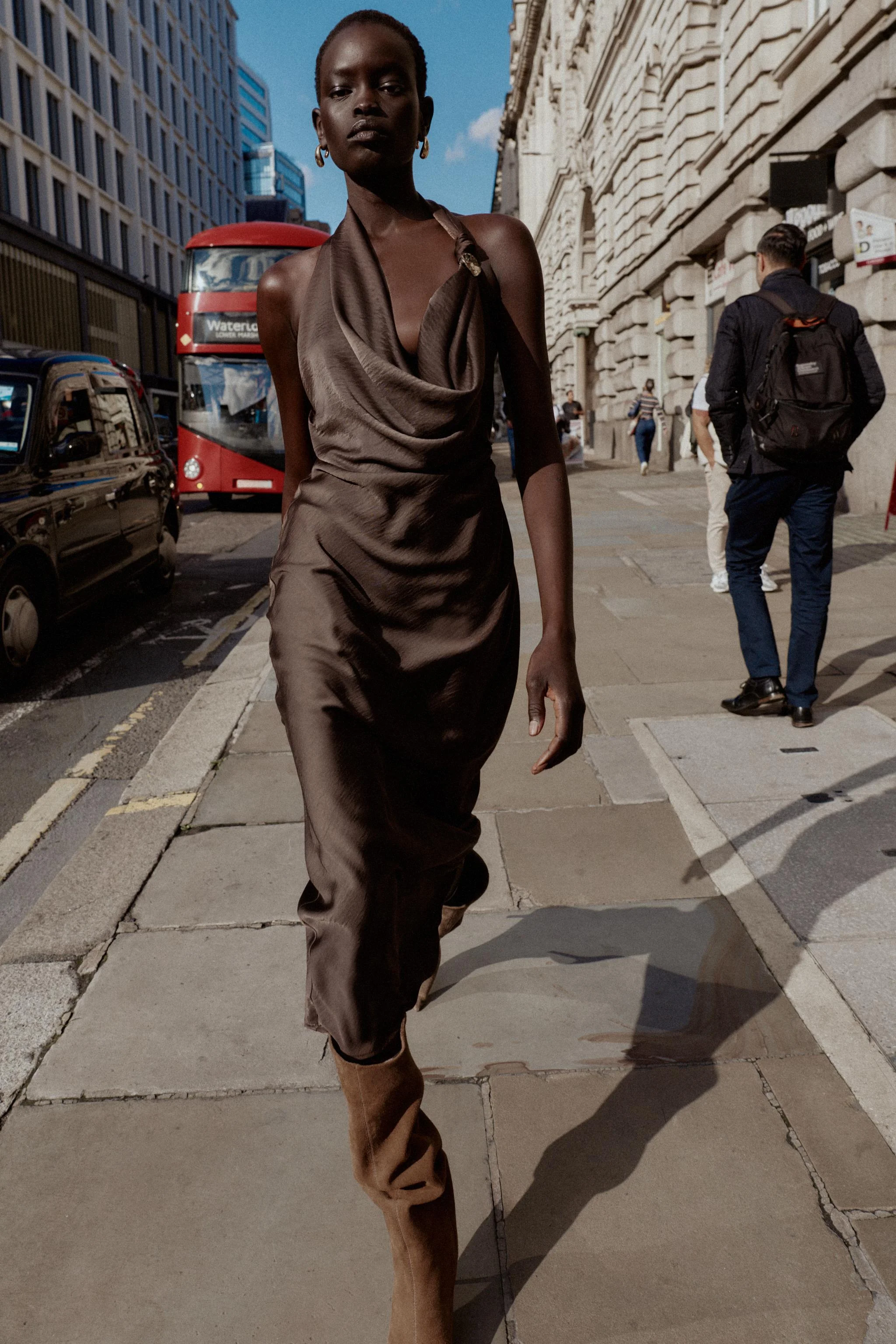 پیراهن میدی ساتن نامتقارن