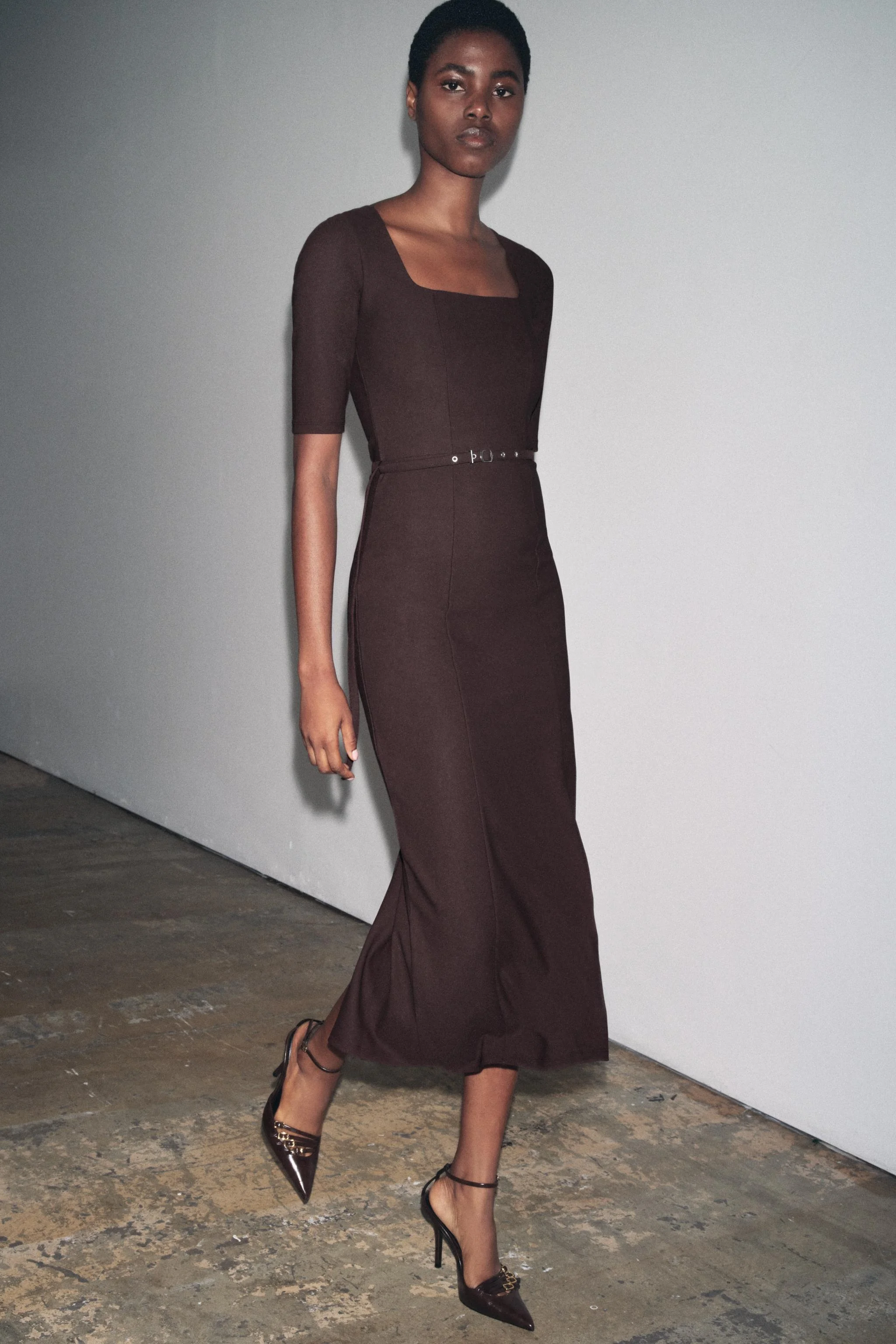 پیراهن بلند با کمربند