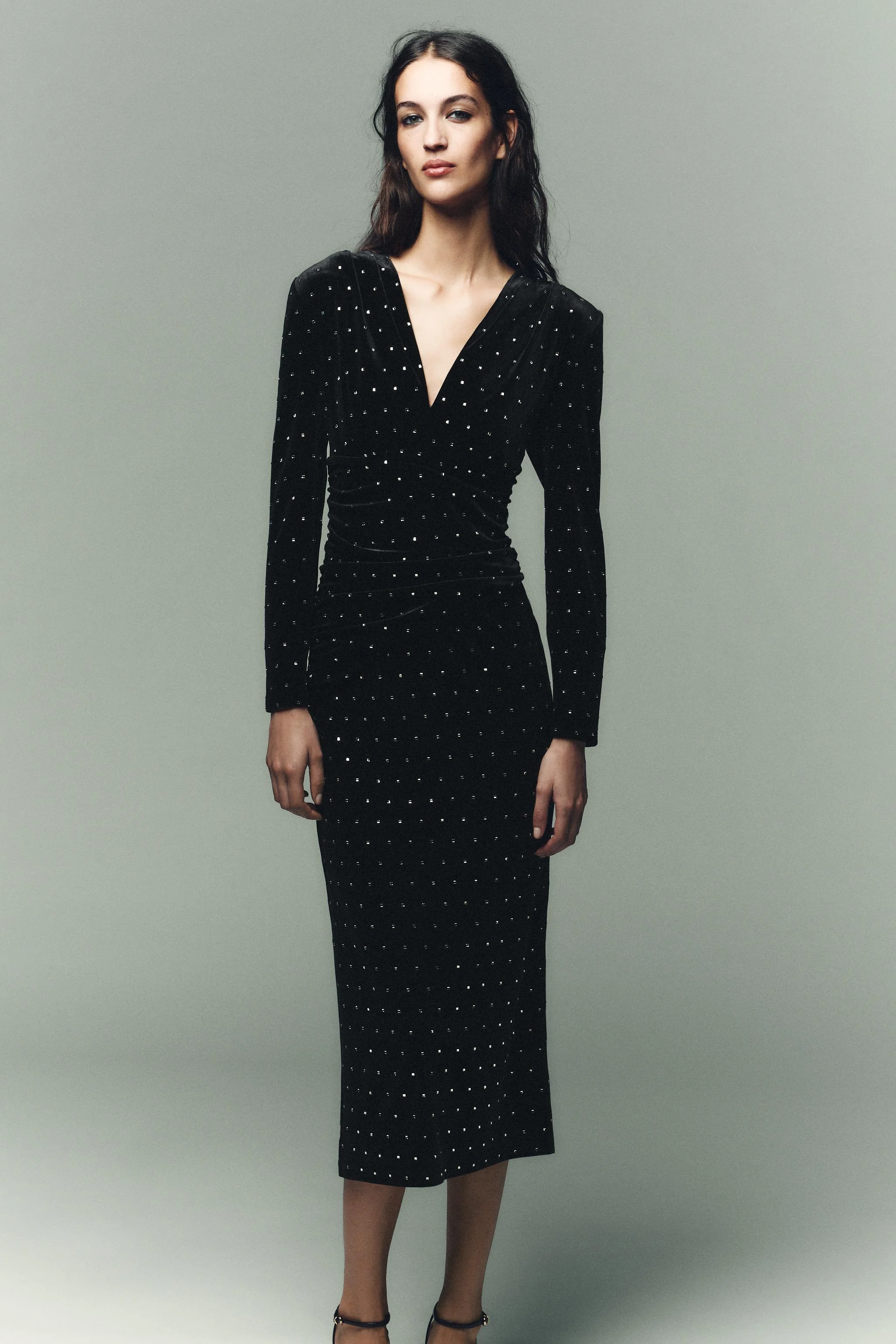 پیراهن میدی مخملی براق