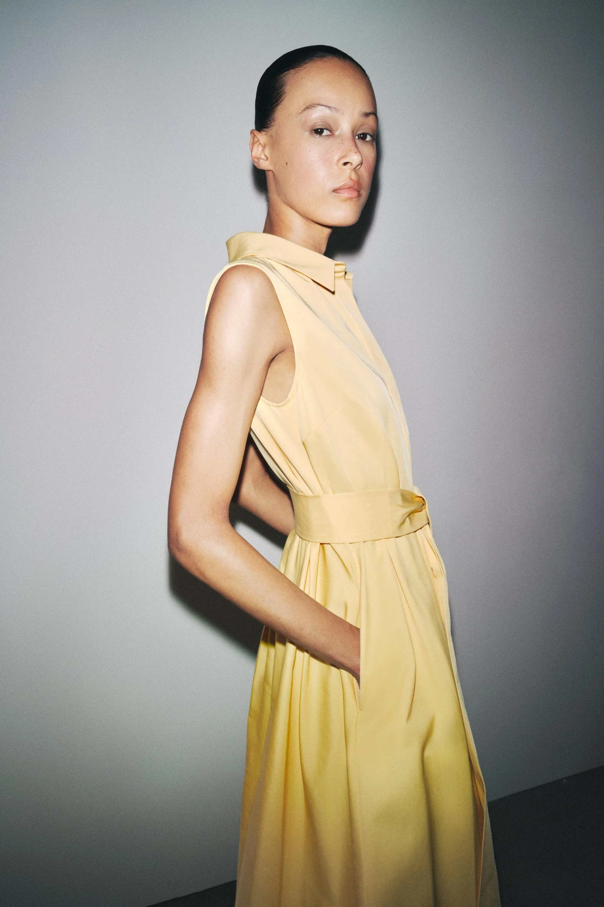 پیراهن میدی کمربند دار ZW COLLECTION