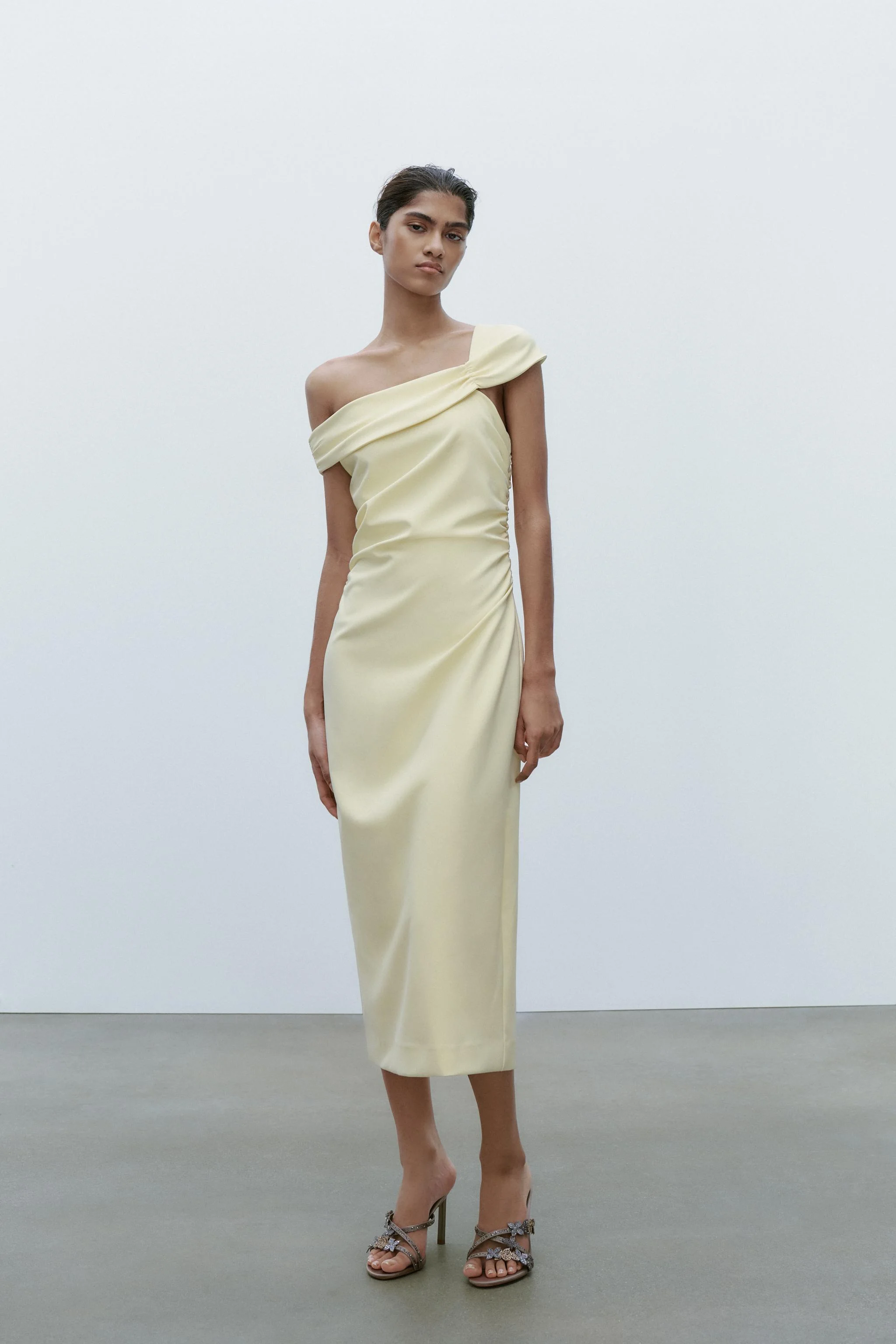 پیراهن میدی چروک نامتقارن