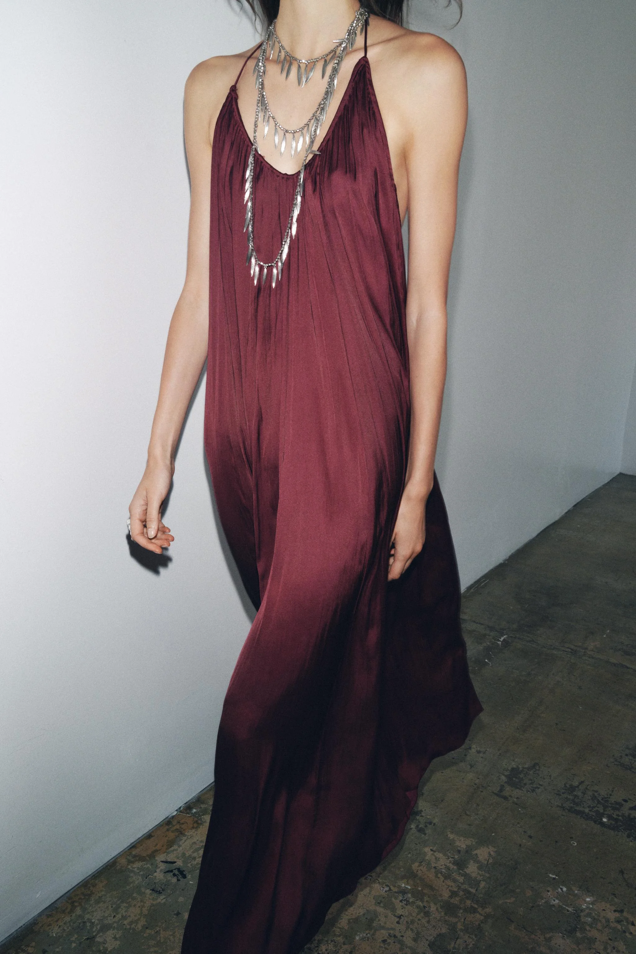 پیراهن بلند ساتن ZW COLLECTION