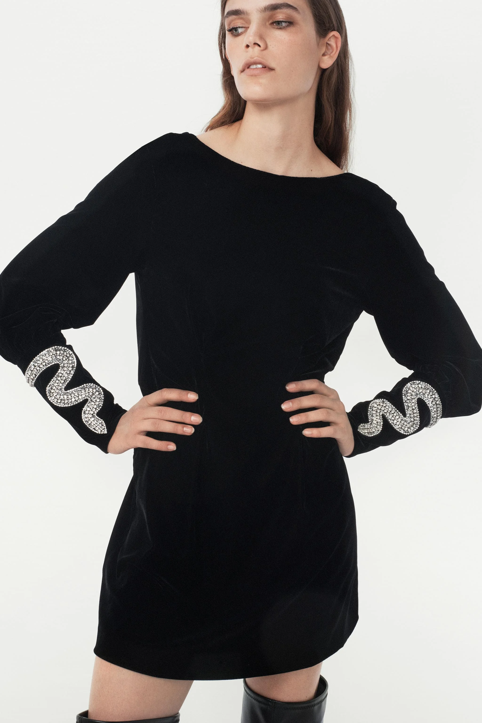 پیراهن کوتاه مخمل - مدل زنانه زارا