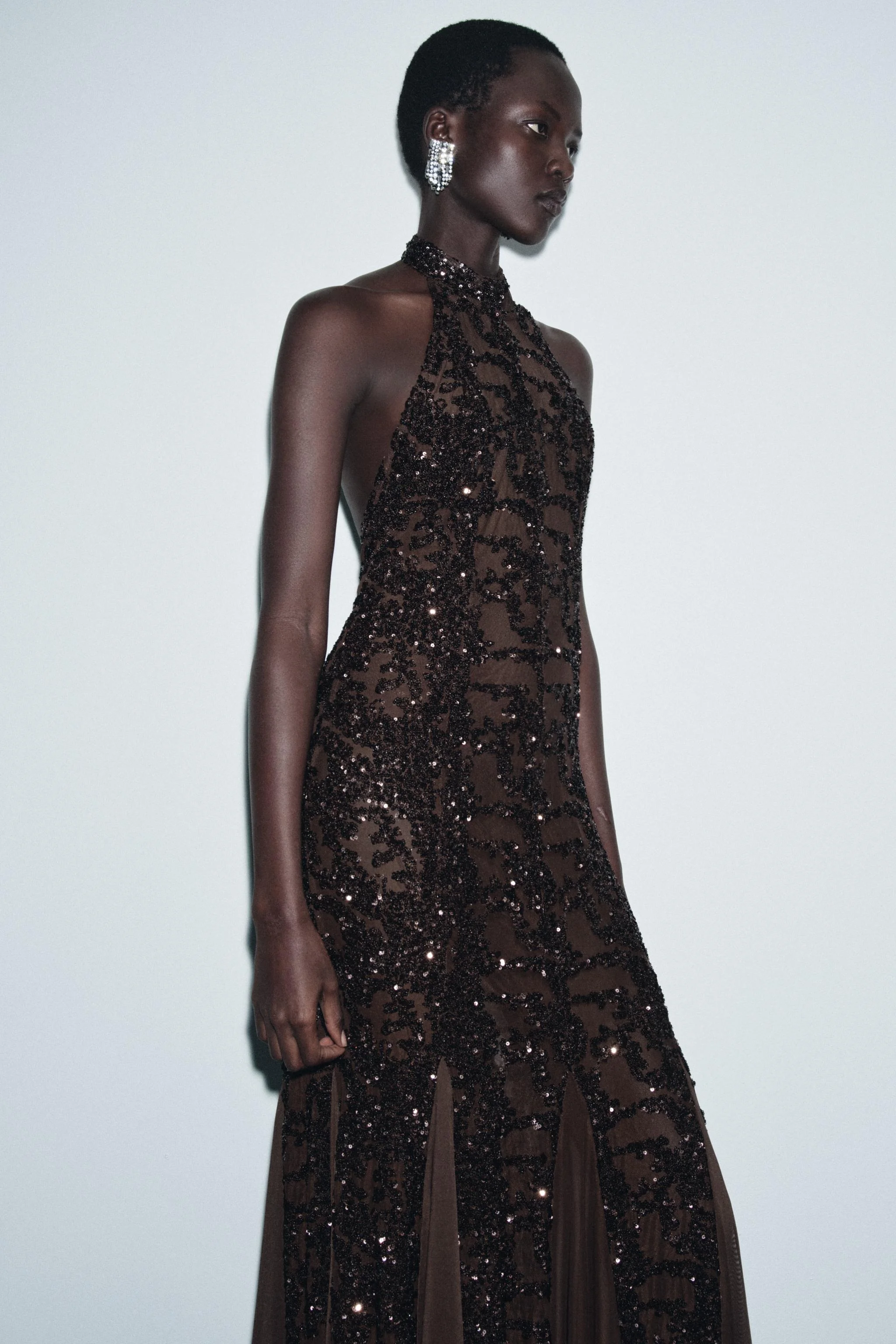 پیراهن هالتر پولک‌دار