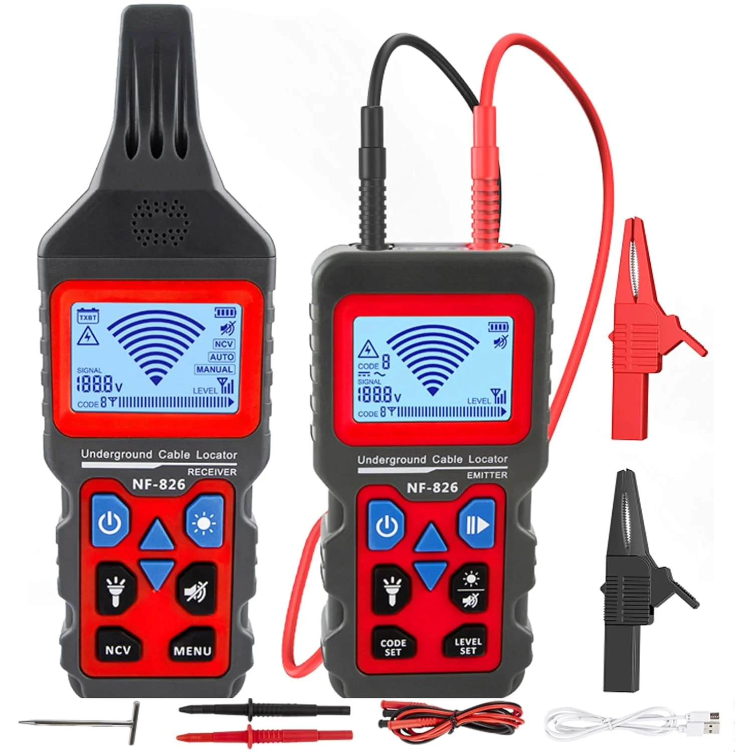 ردیاب کابل زیرزمینی NOYAFA، ردیاب سیم قابل حمل، ردیاب کابل، تشخیص کابل های دیواری و زیرزمینی، خطوط برق، مسیر لوله کشی آب و گاز