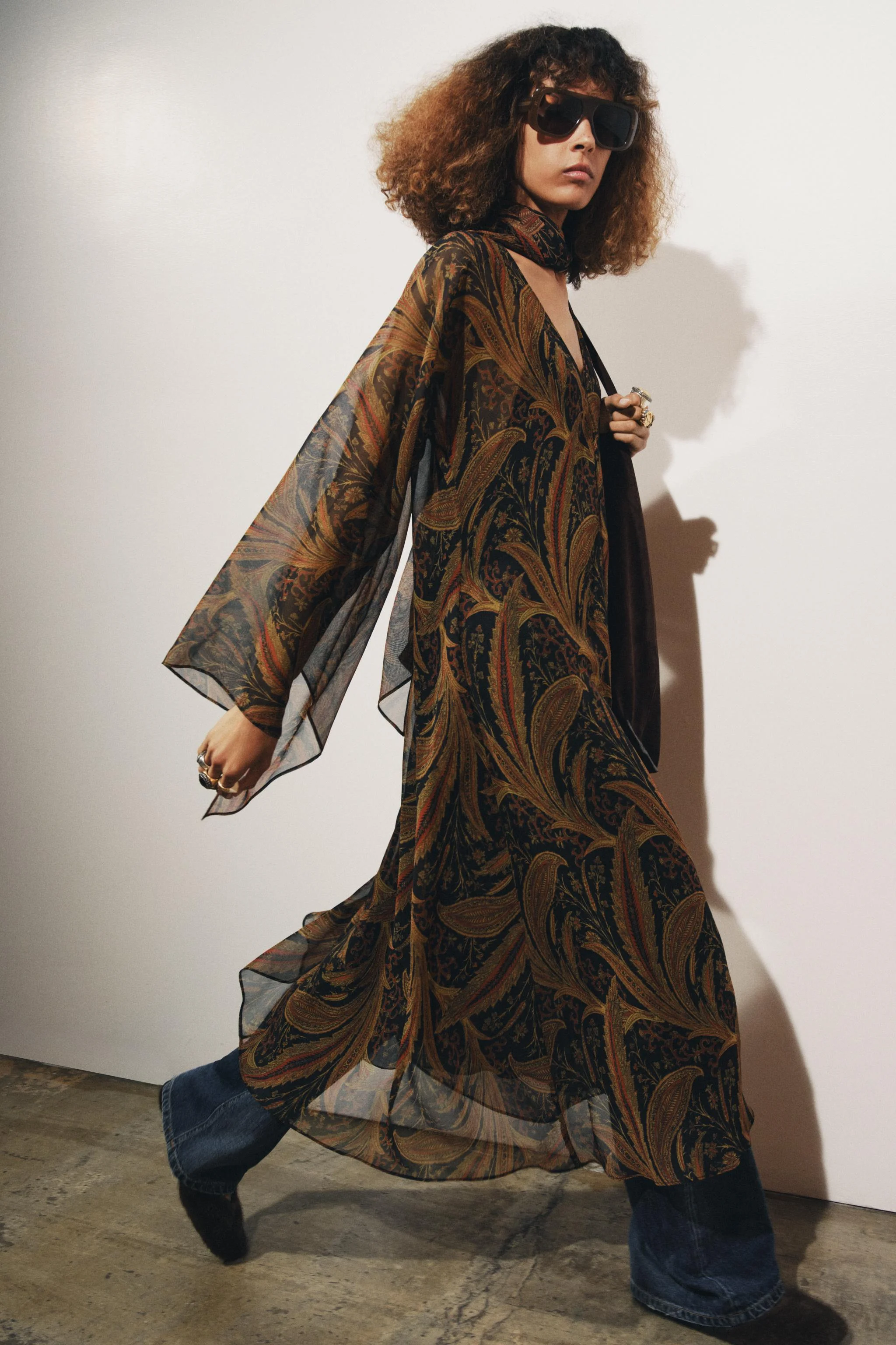 پیراهن بلند طرح بته جقه ZW COLLECTION