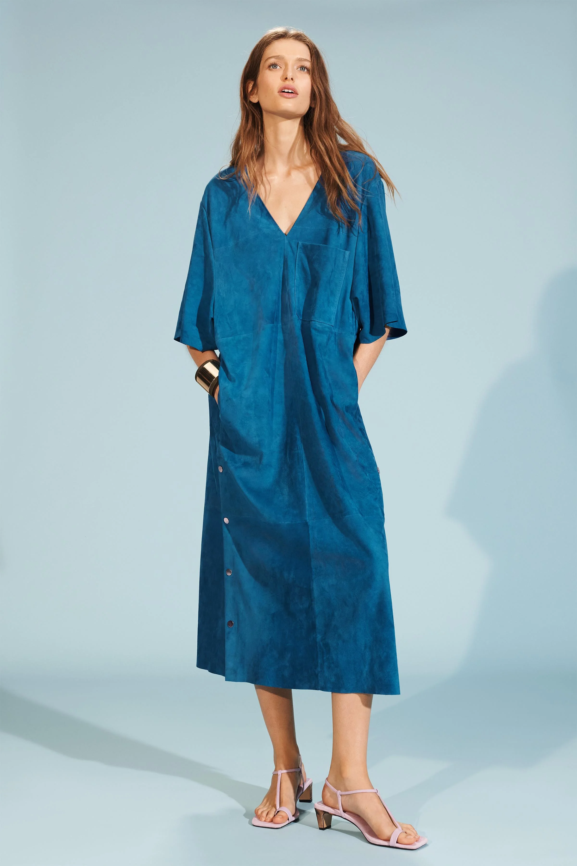 پیراهن بلند کافتان چرم جیر نسخه محدود