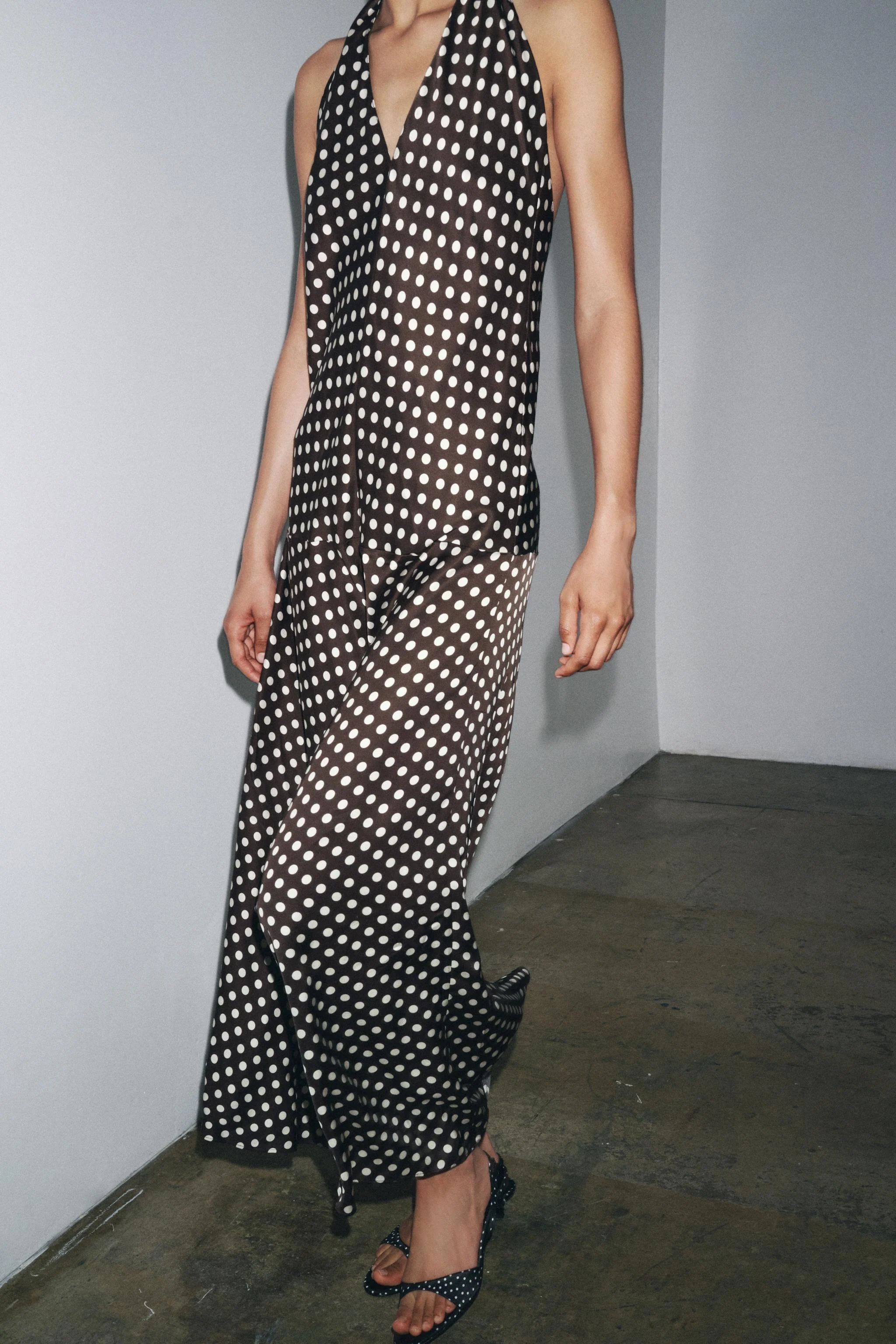 پیراهن خالدار ZW COLLECTION یقه هالتر