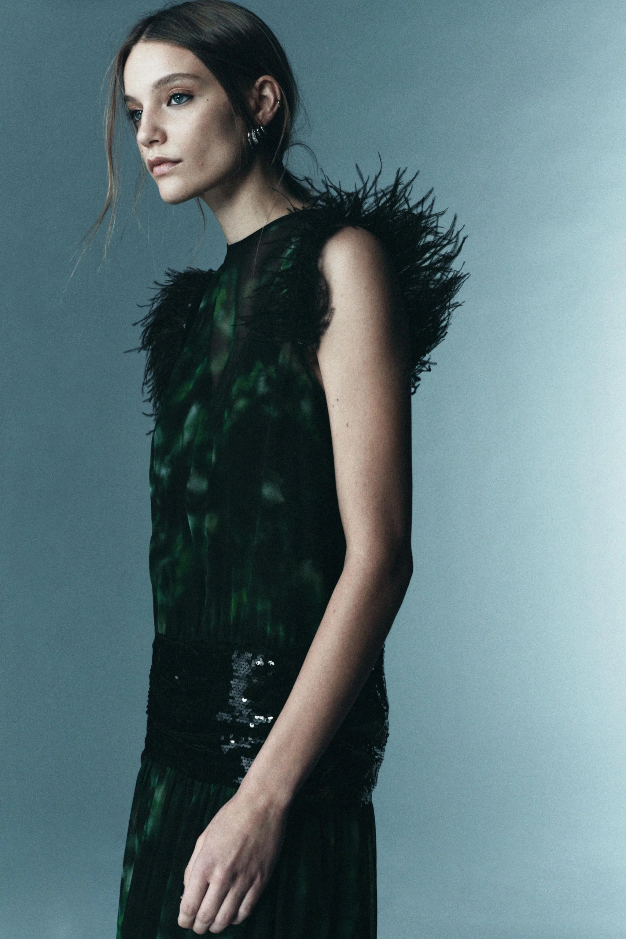 پیراهن میدی طرح چاپی ترکیبی نسخه محدود