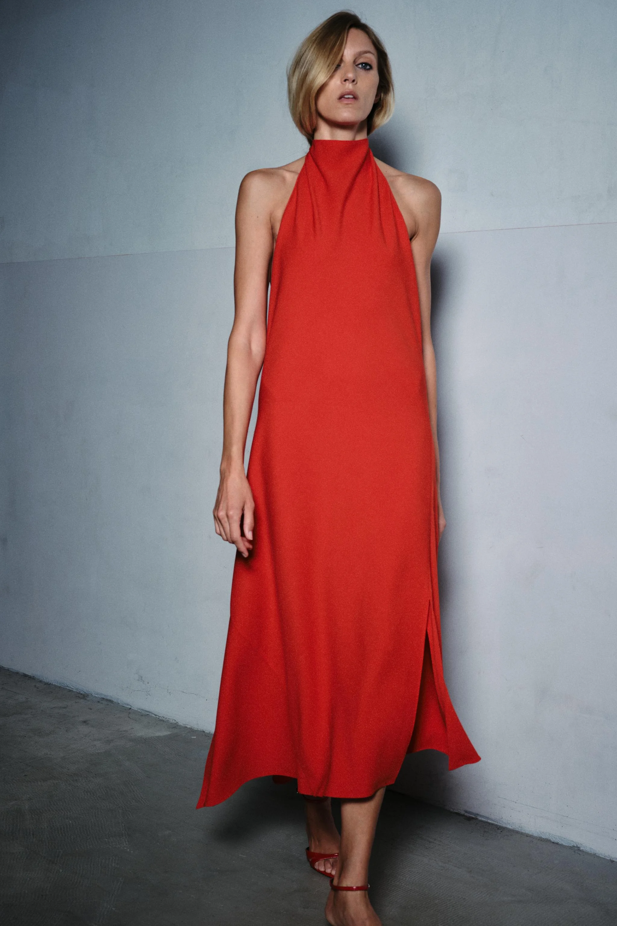 پیراهن بلند یقه هالتر ZW COLLECTION