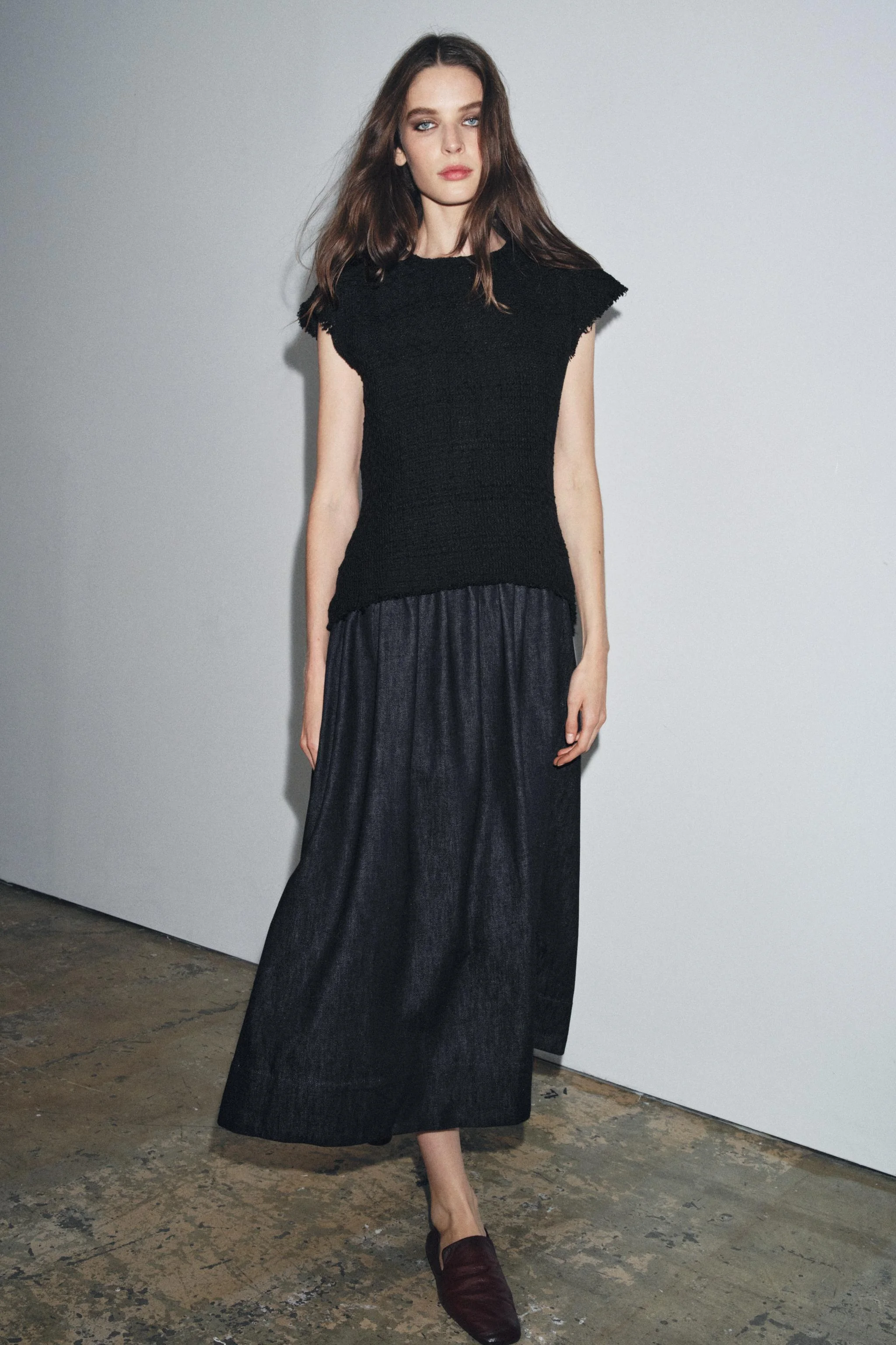 پیراهن میدی زنانه ZW COLLECTION با تضاد رنگ پیراهن میدی زنانه ZW COLLECTION با تضاد رنگ