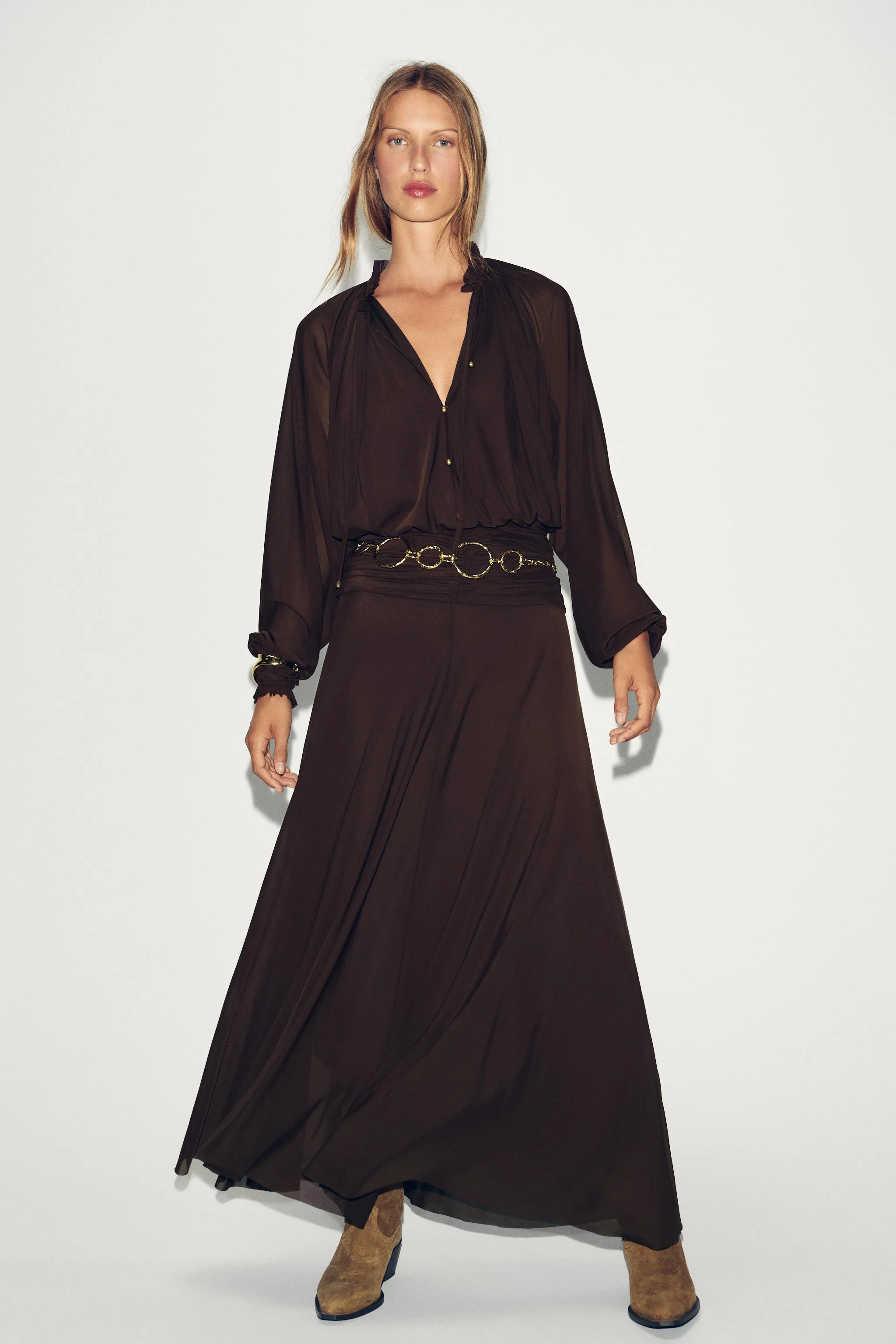 پیراهن بلند چین دار