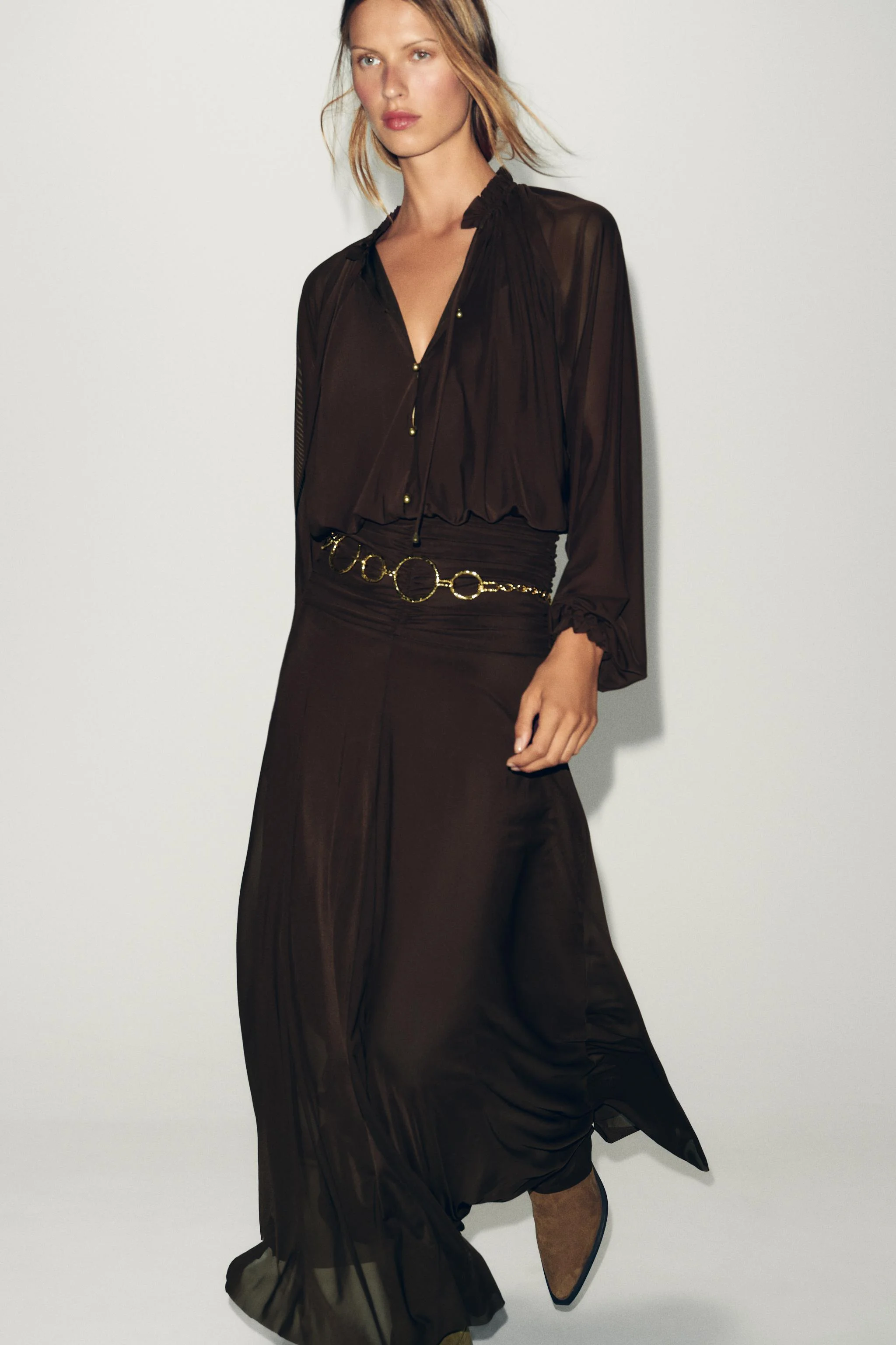 پیراهن بلند چین دار