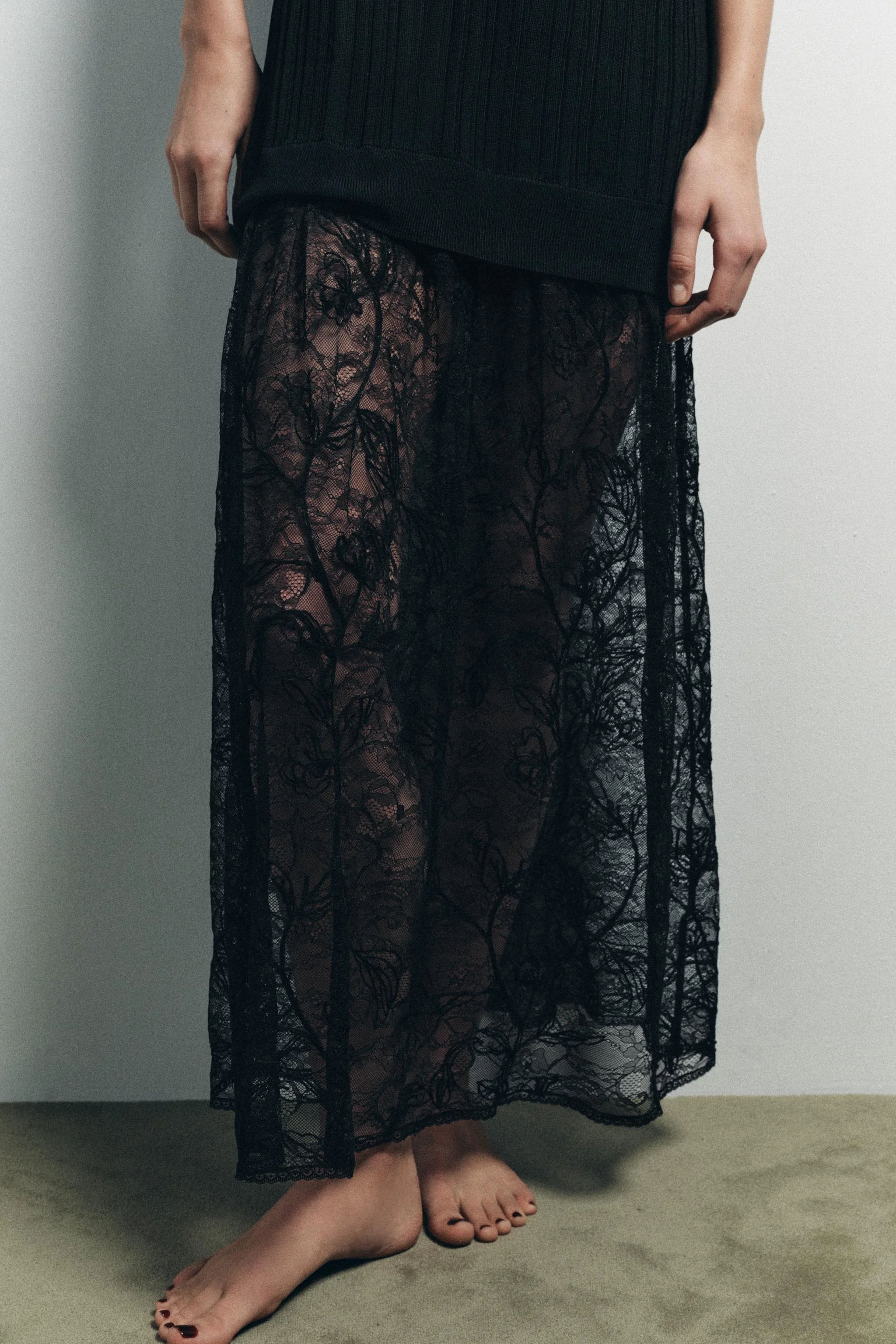 پیراهن میدی بافت توری