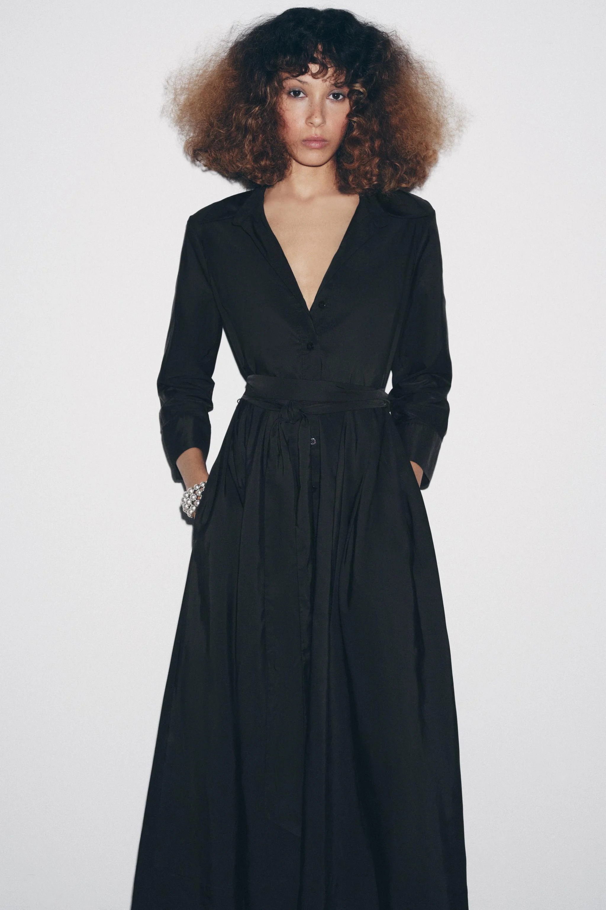 پیراهن میدی دکمه دار ZW COLLECTION