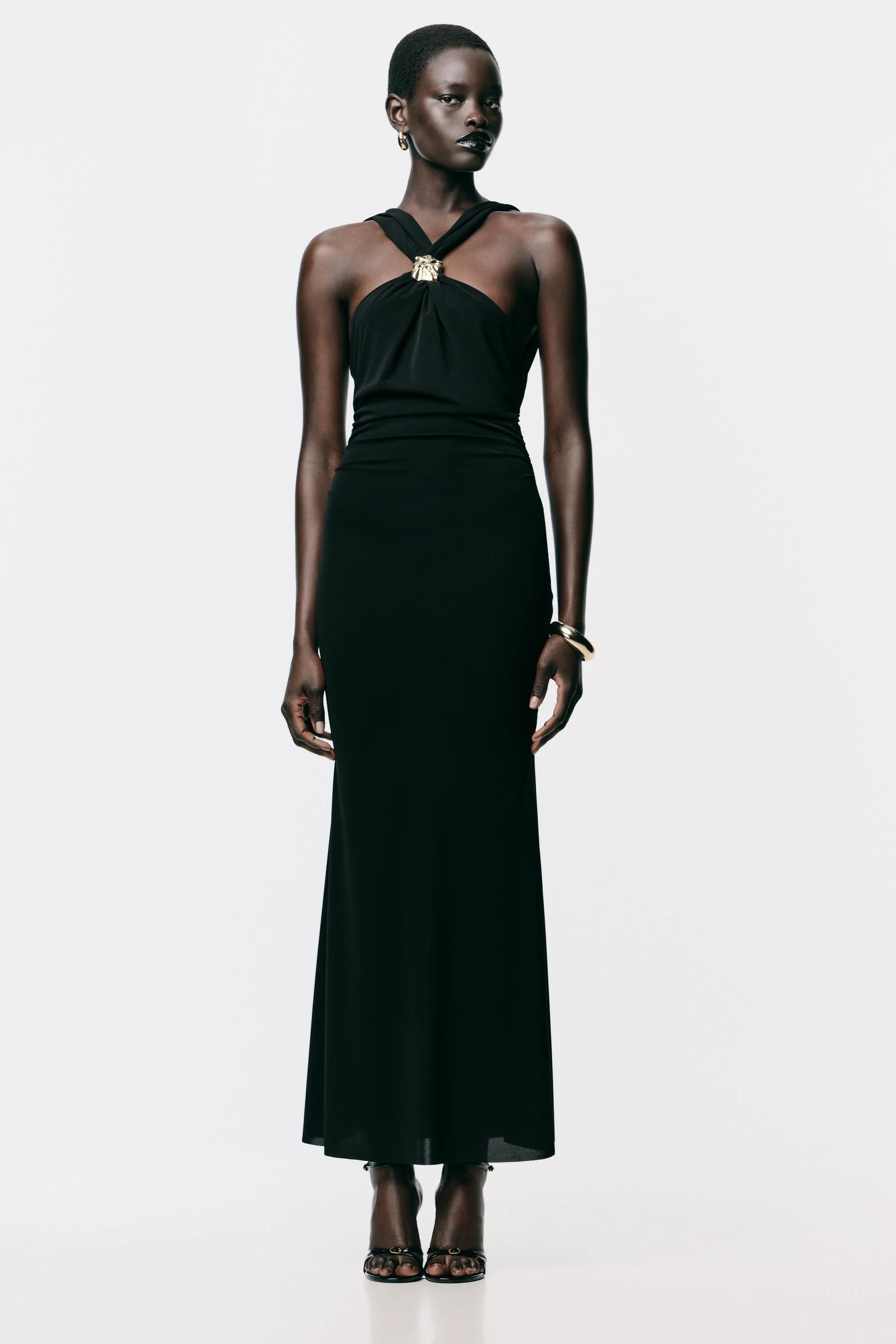 پیراهن میدی ضربدری با جزئیات