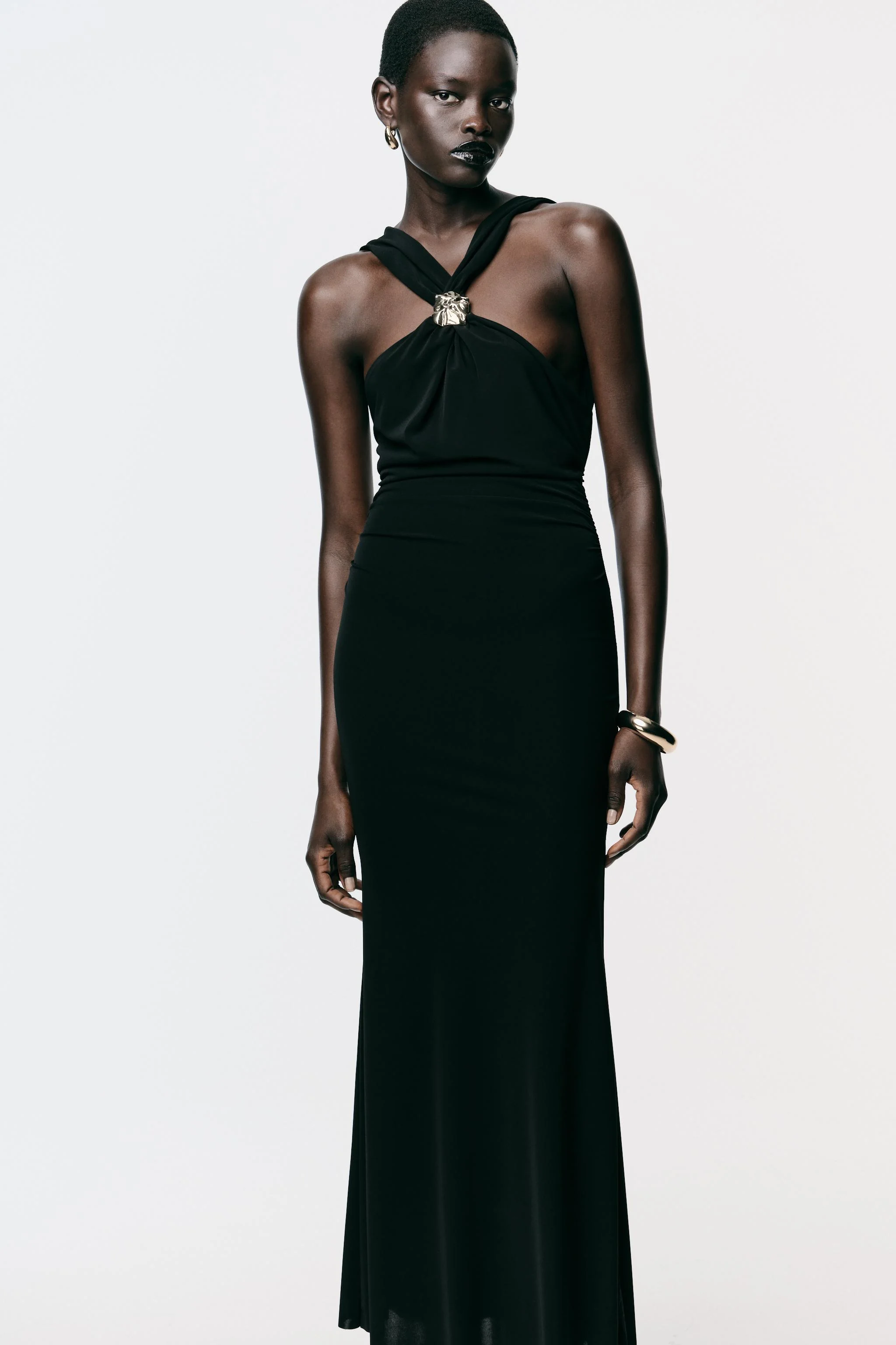 پیراهن میدی ضربدری با جزئیات