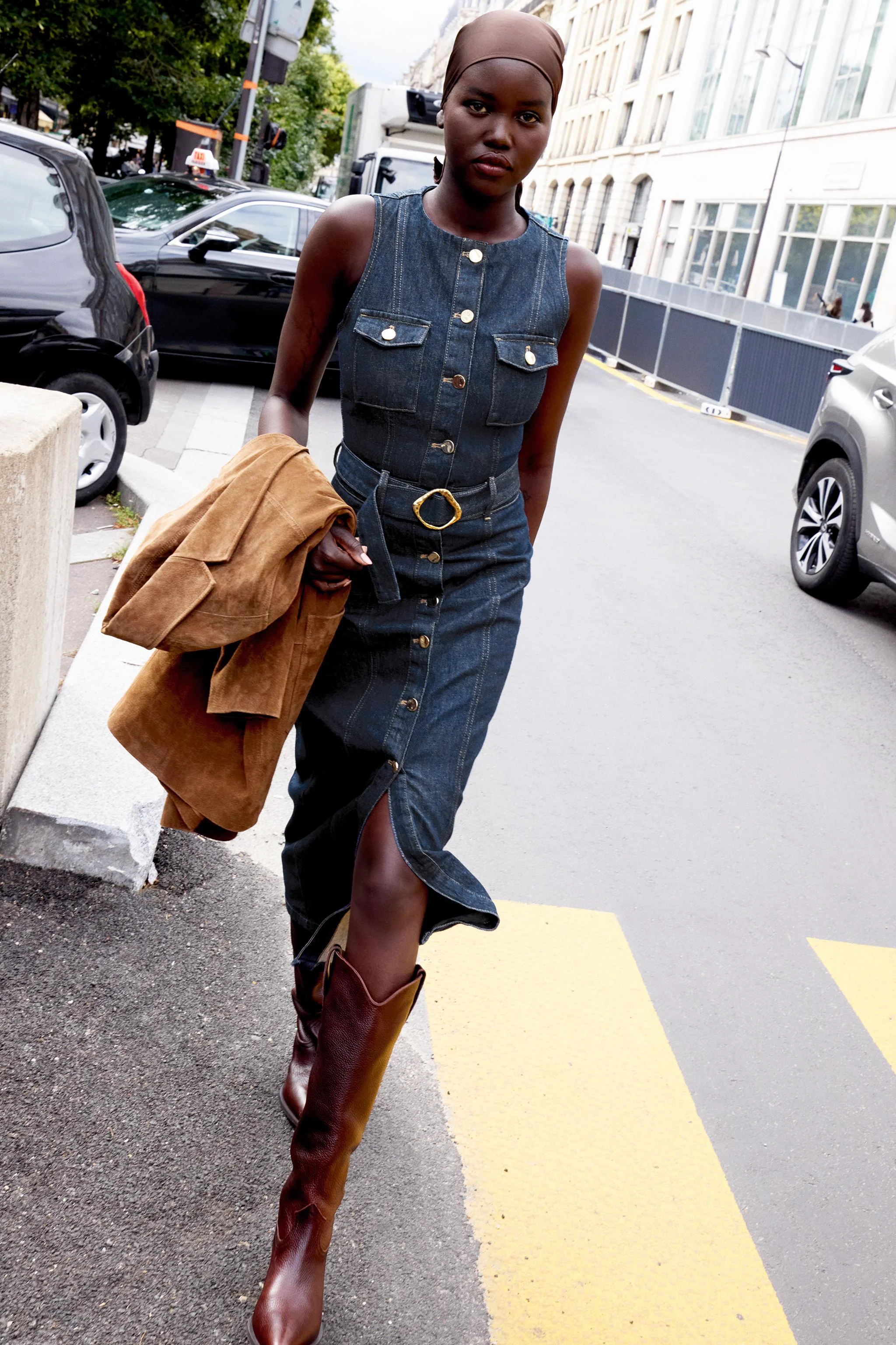 پیراهن جین مدل Z1975 با کمربند