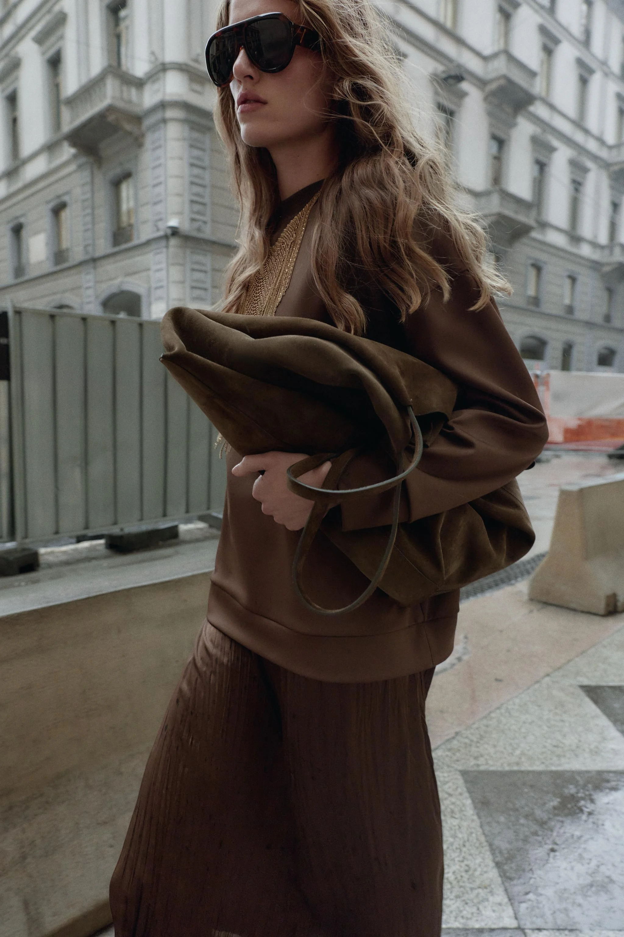 پیراهن میدی ساتن ترکیبی