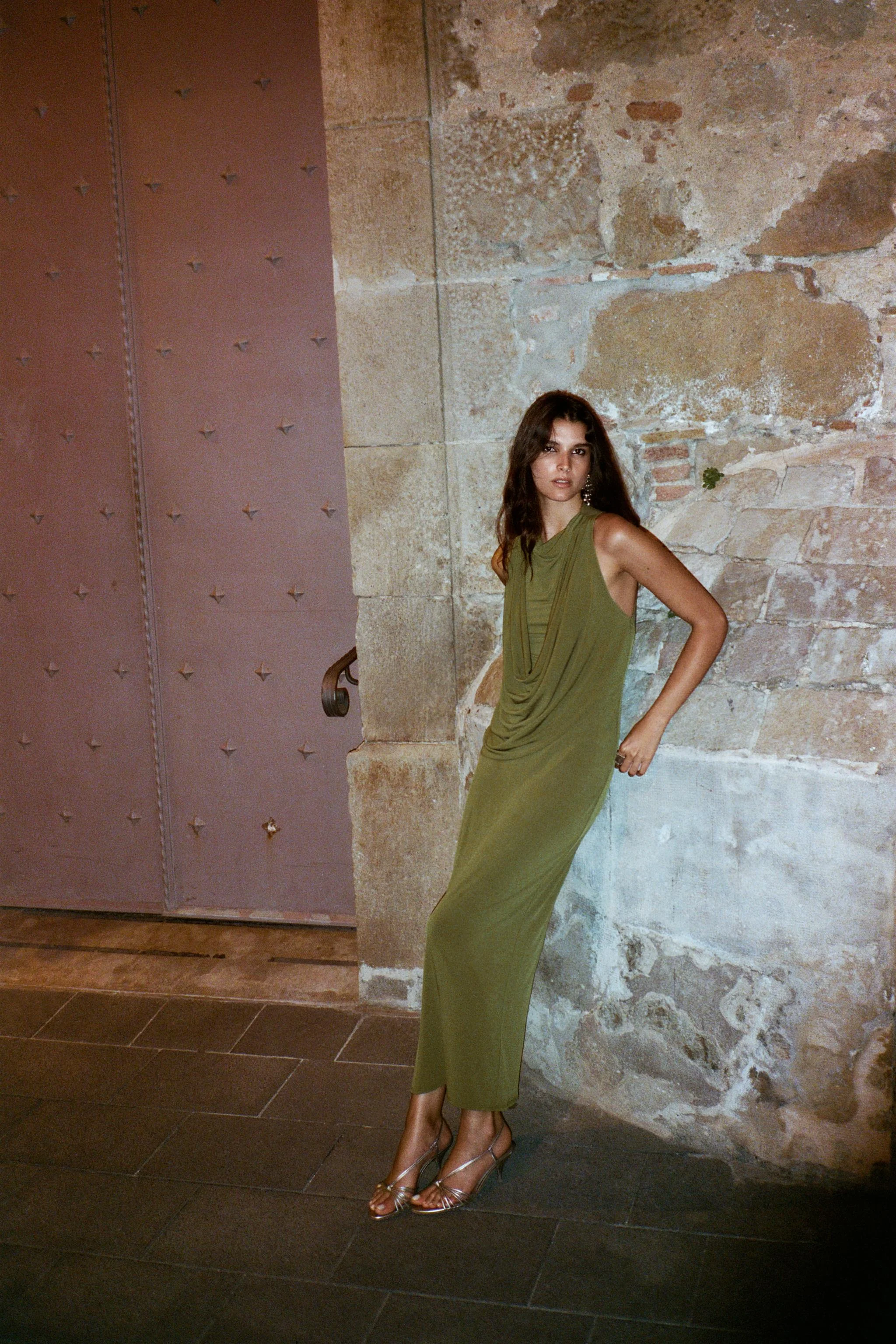 پیراهن ترکیبی با پارچه آویزان