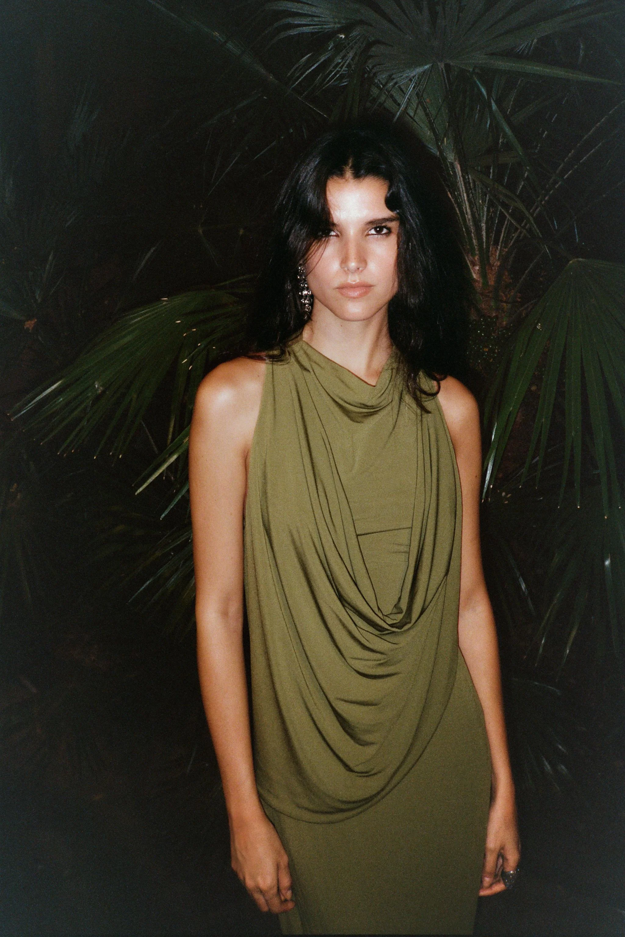 پیراهن ترکیبی با پارچه آویزان