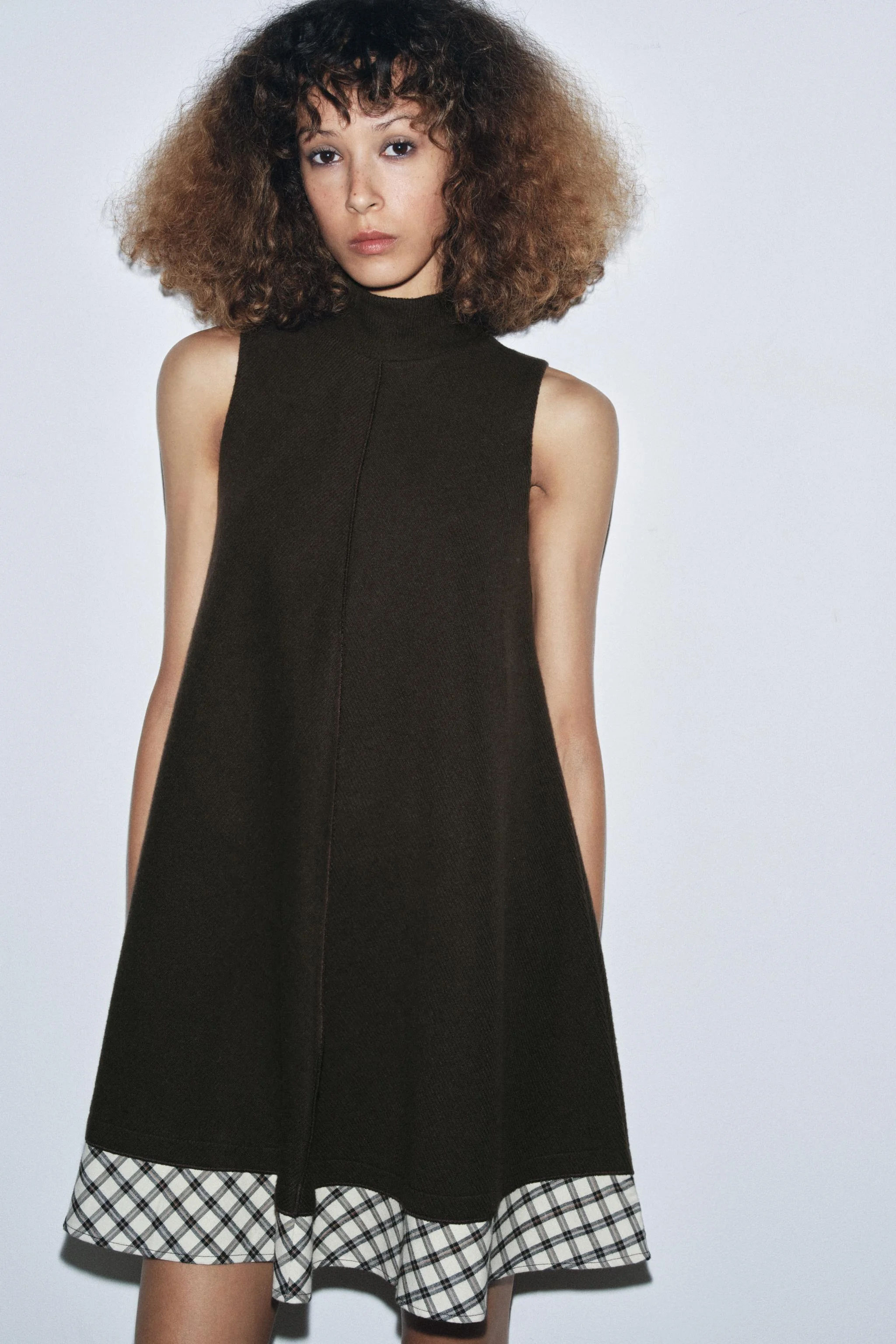 پیراهن کوتاه طرح دار ترکیبی