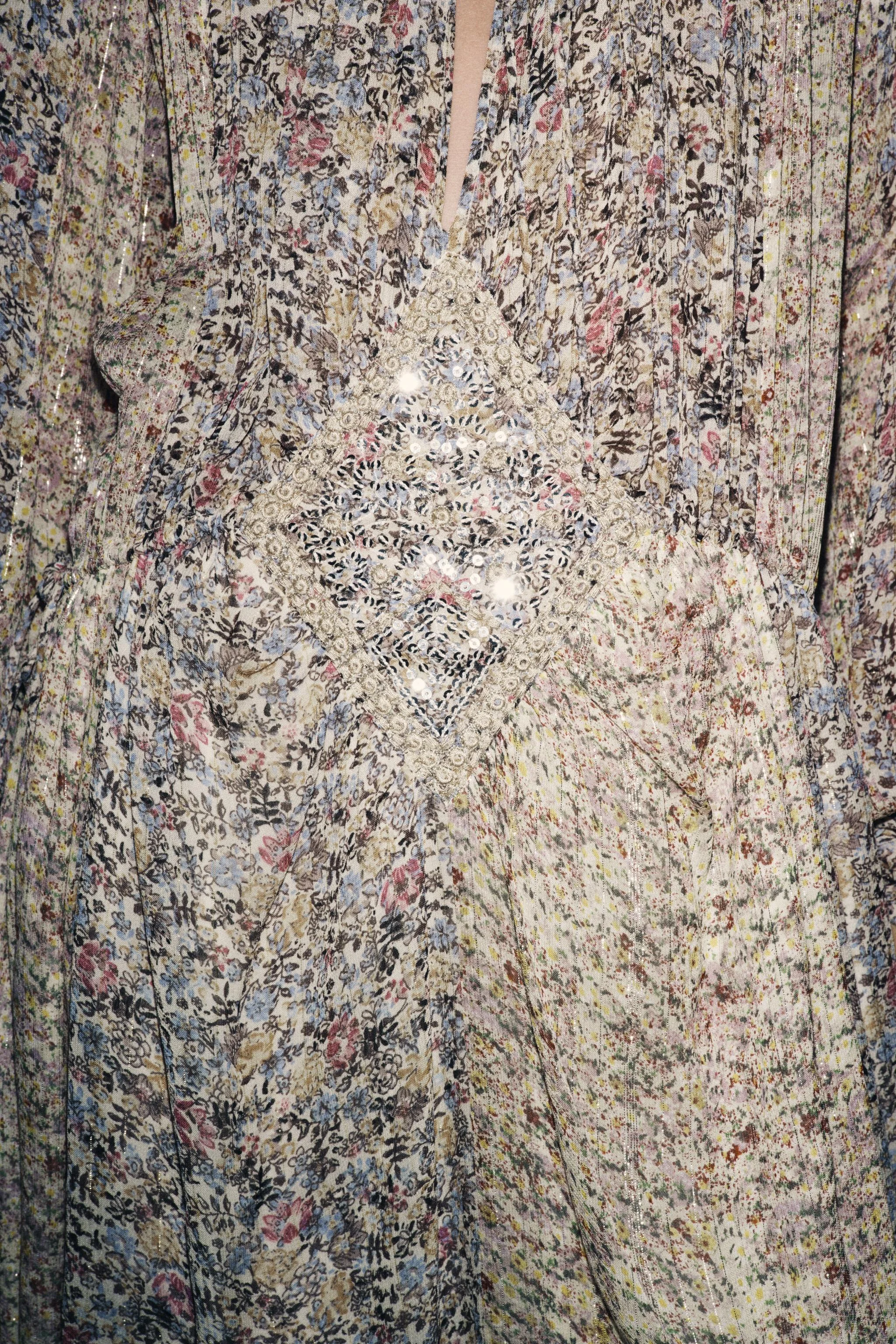 پیراهن بلند زنانه با نخ متالیک از کالکشن ZW