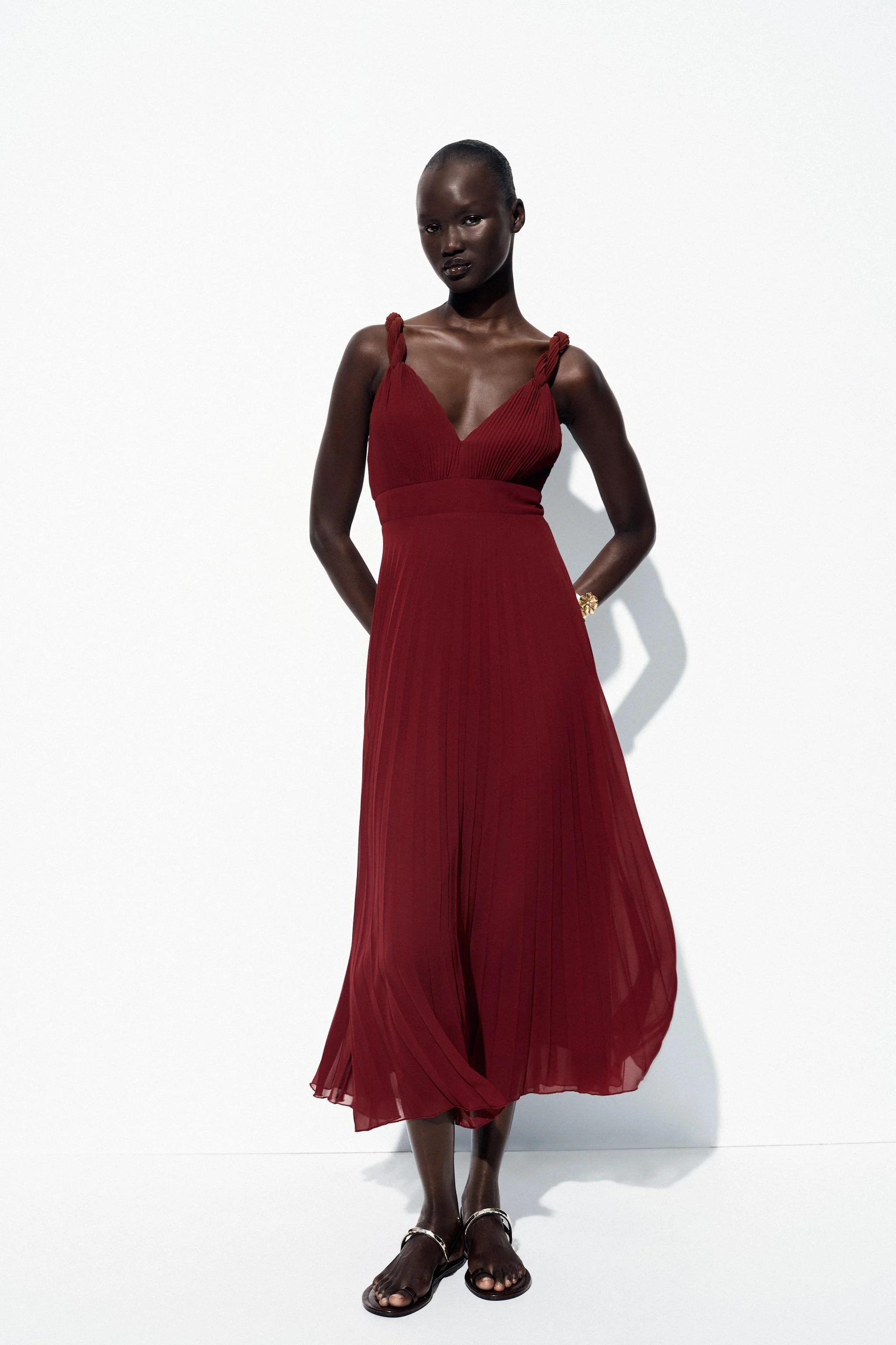 پیراهن میدی پلیسه دار