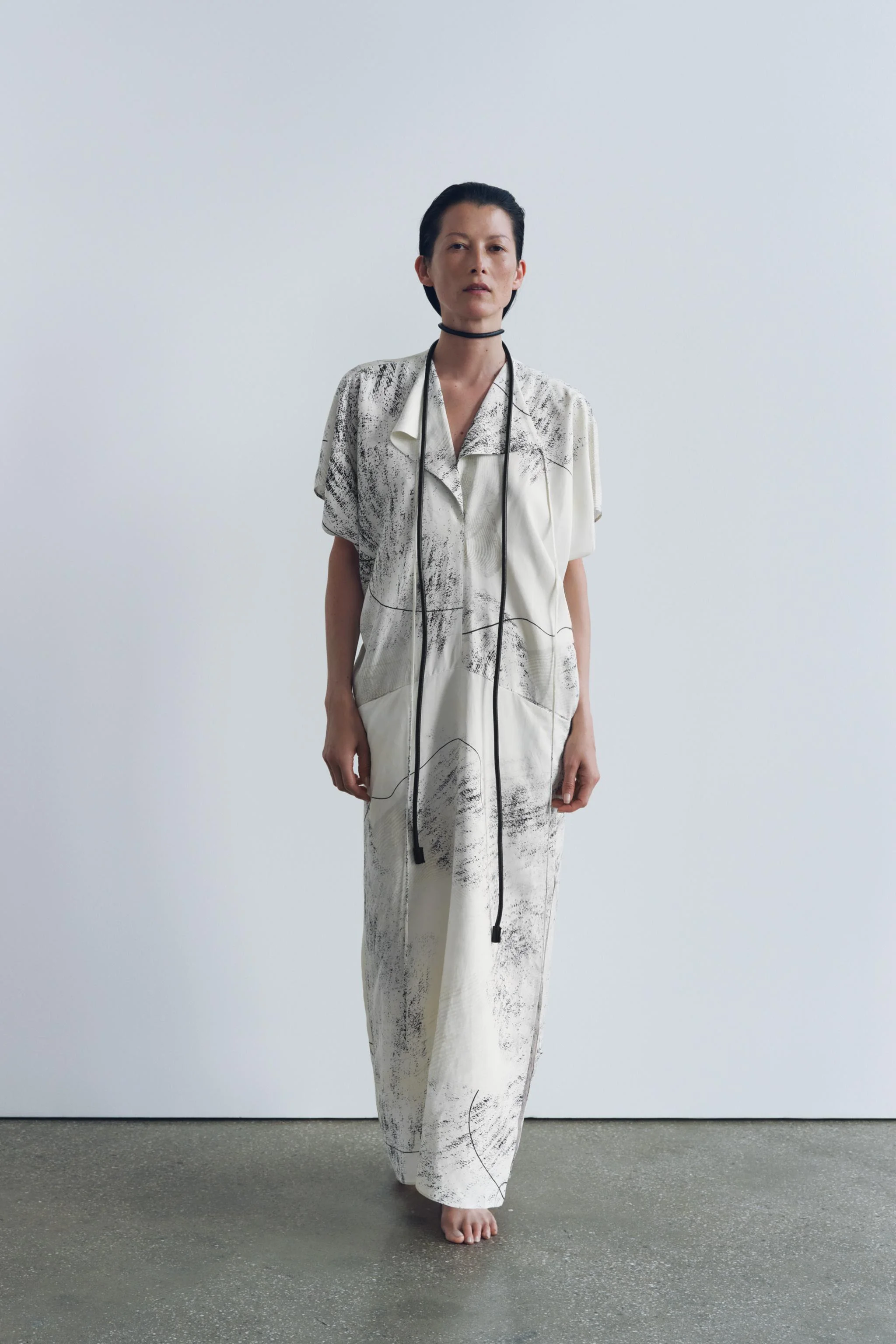 پیراهن میدی طرح‌دار ZW COLLECTION