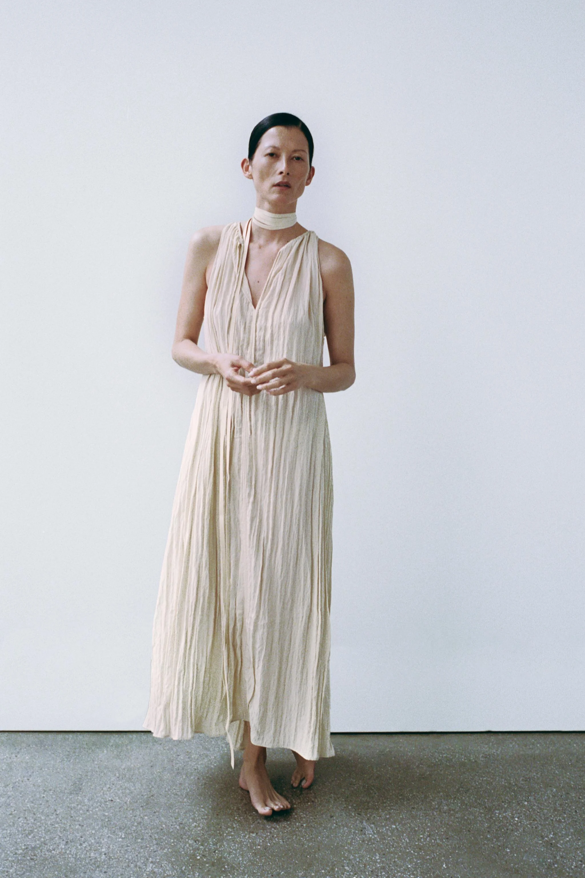 پیراهن روان با بافت کرینکلی از کالکشن ZW