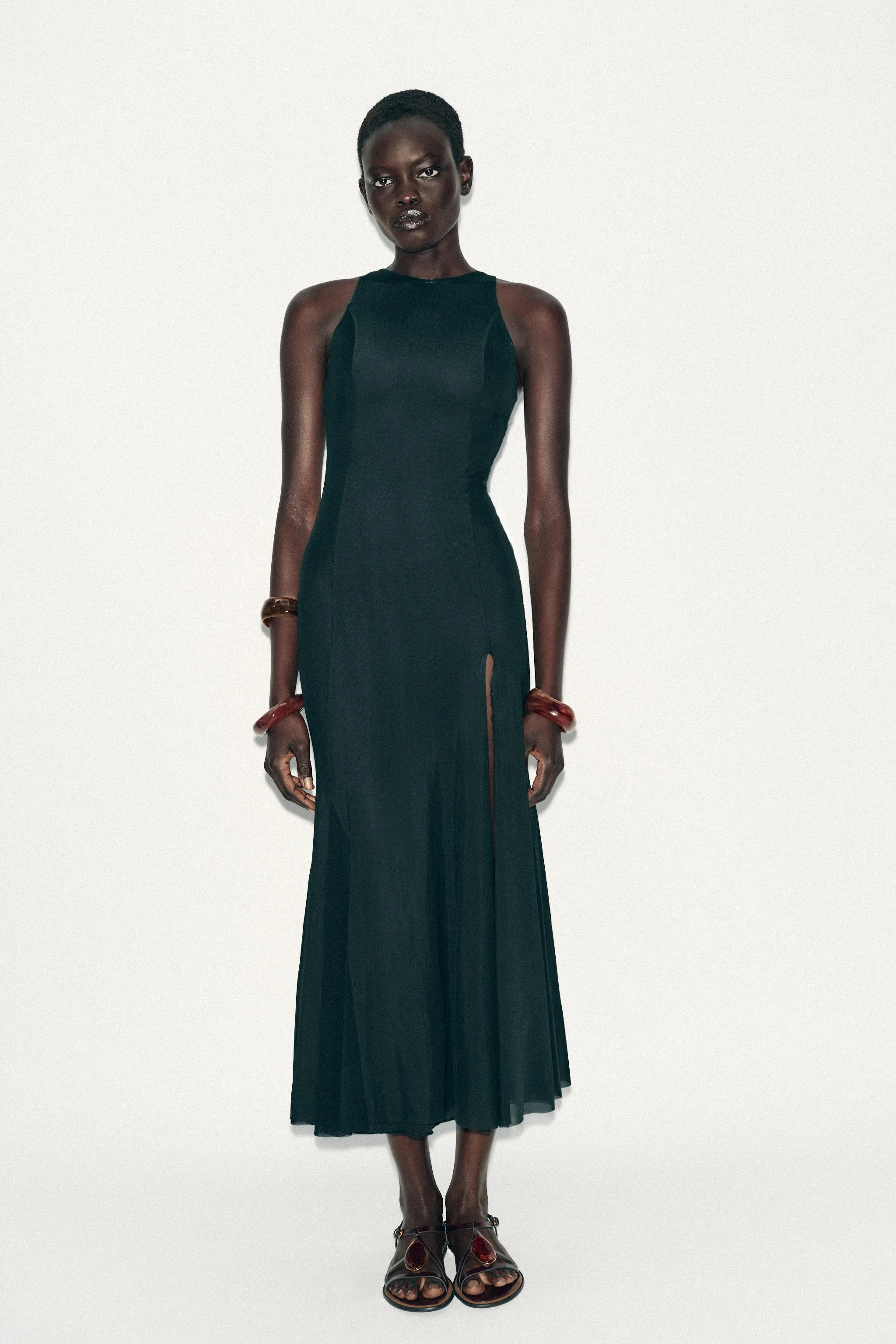 پیراهن بلند توری گوده دار