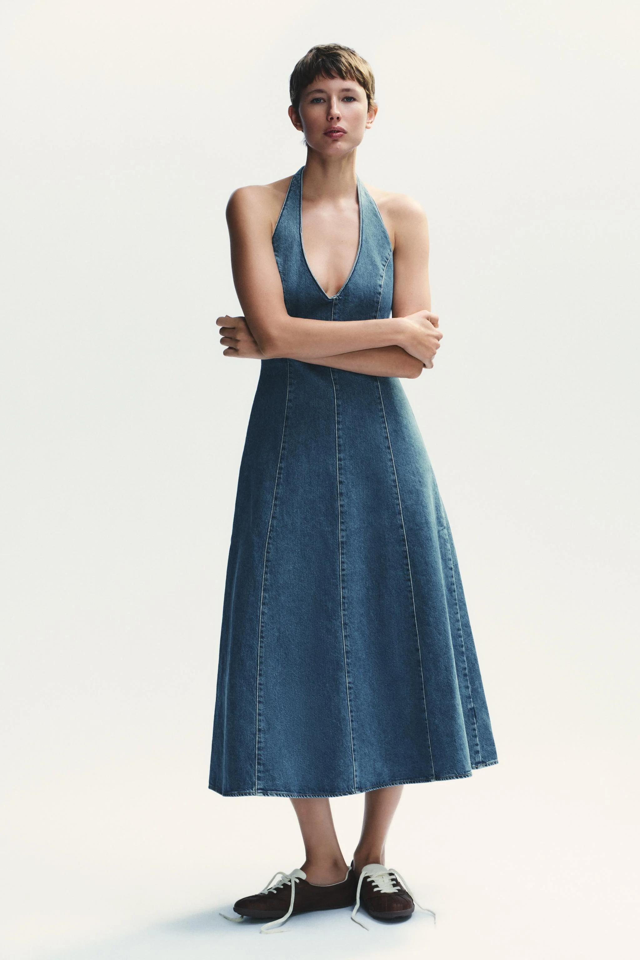 پیراهن جین هالتر تی آر اف