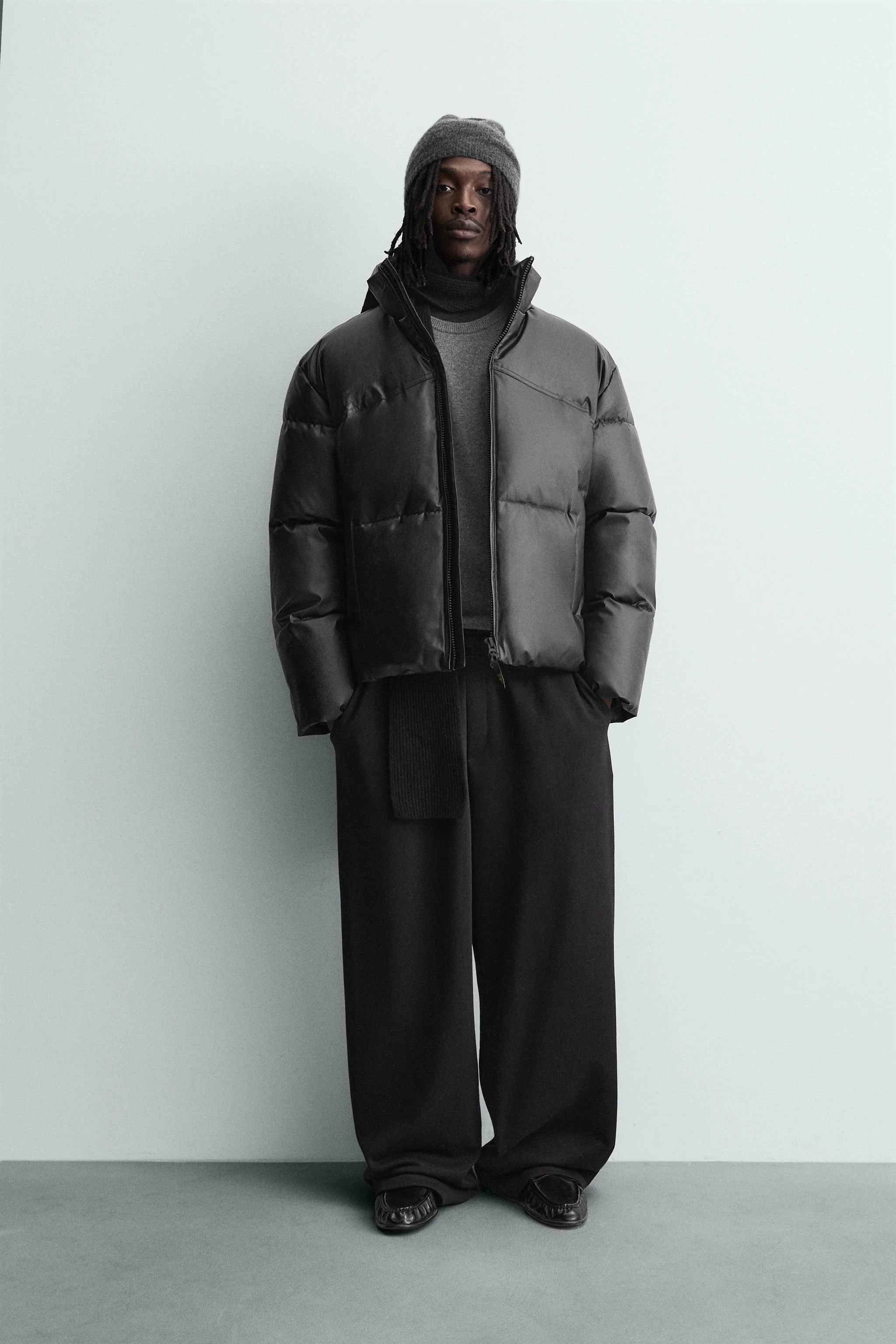 کاپشن طرح چرم لوزی‌دوزی شده