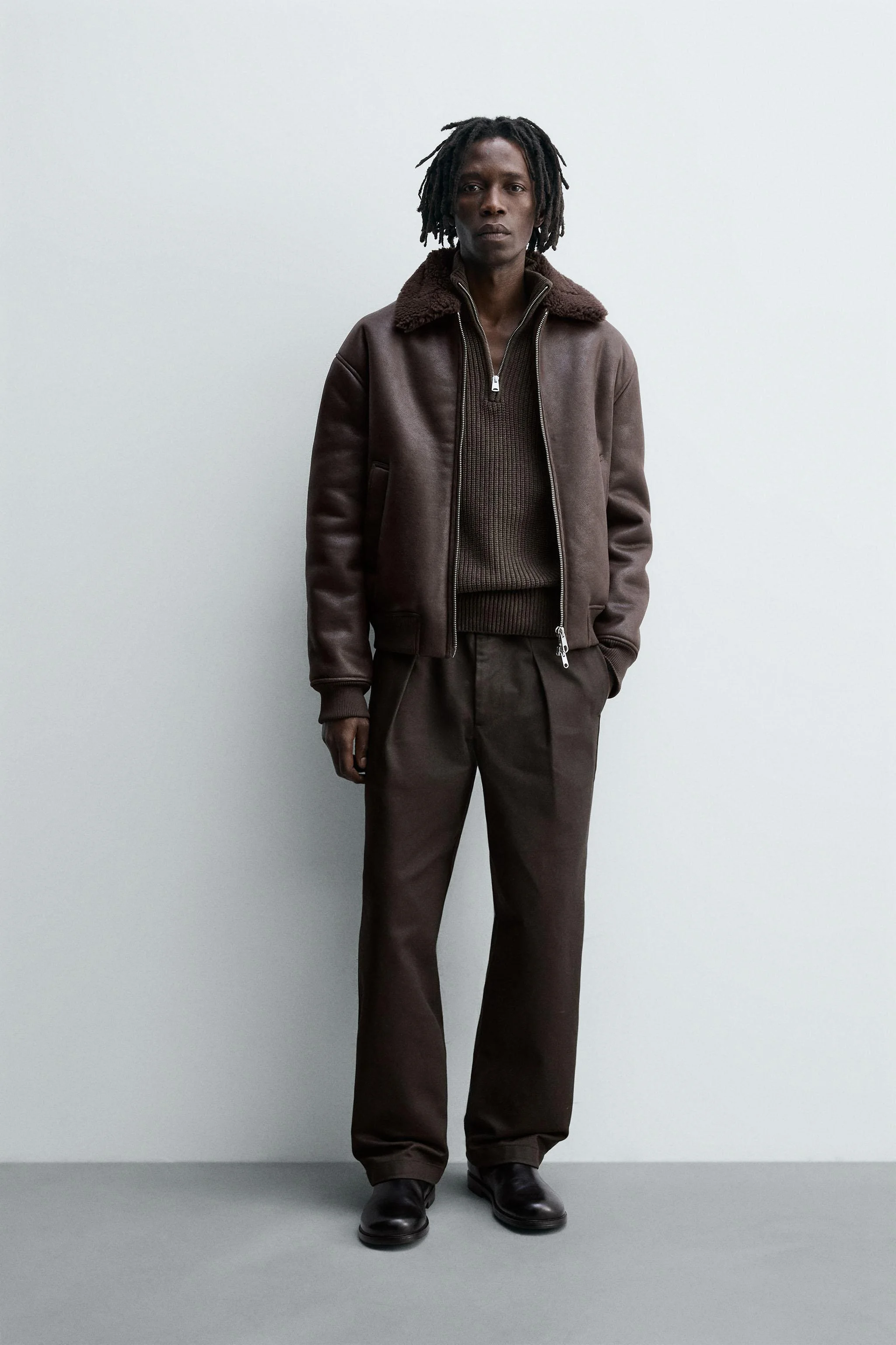 کت با افکت چرم دو رو