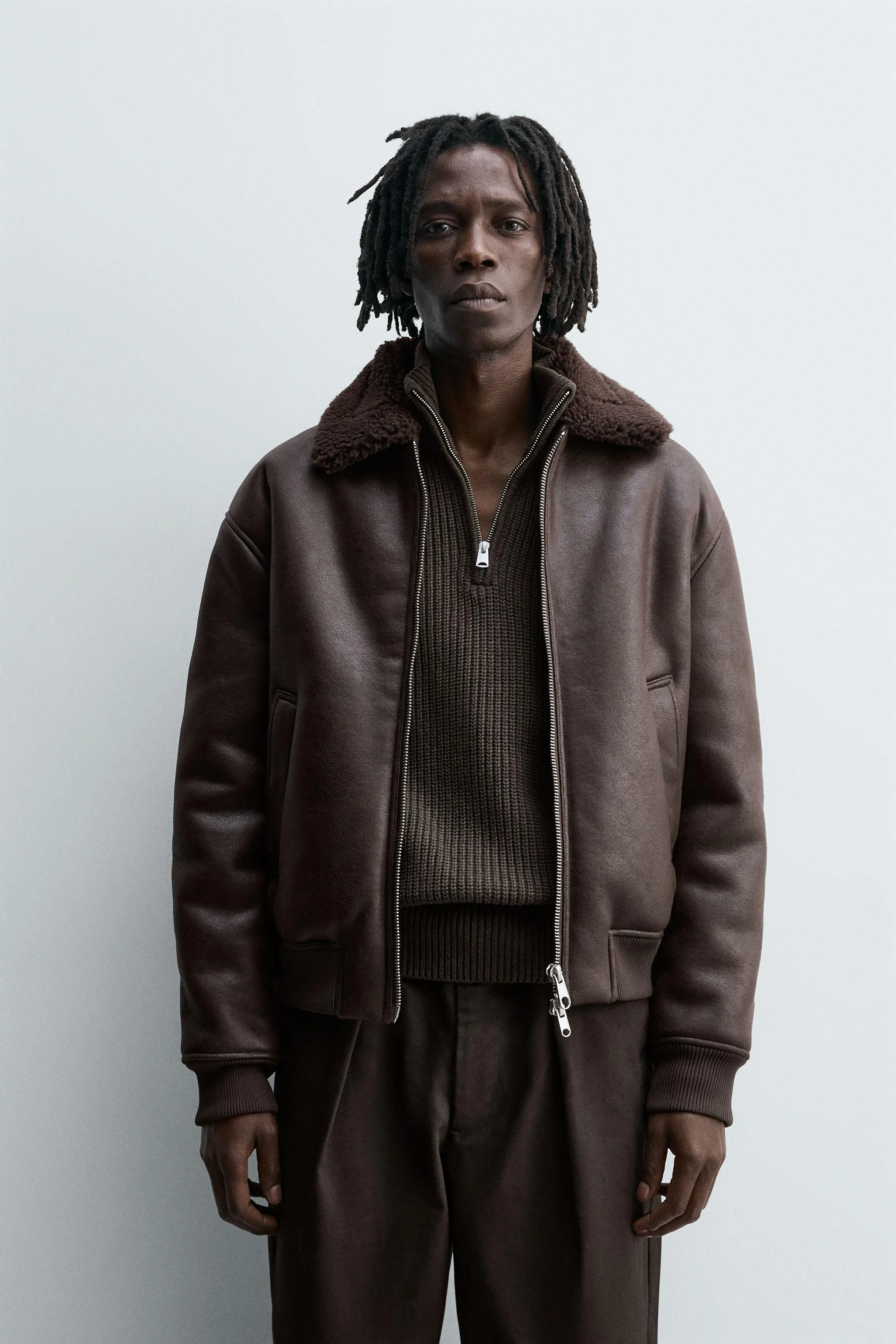 کت با افکت چرم دو رو