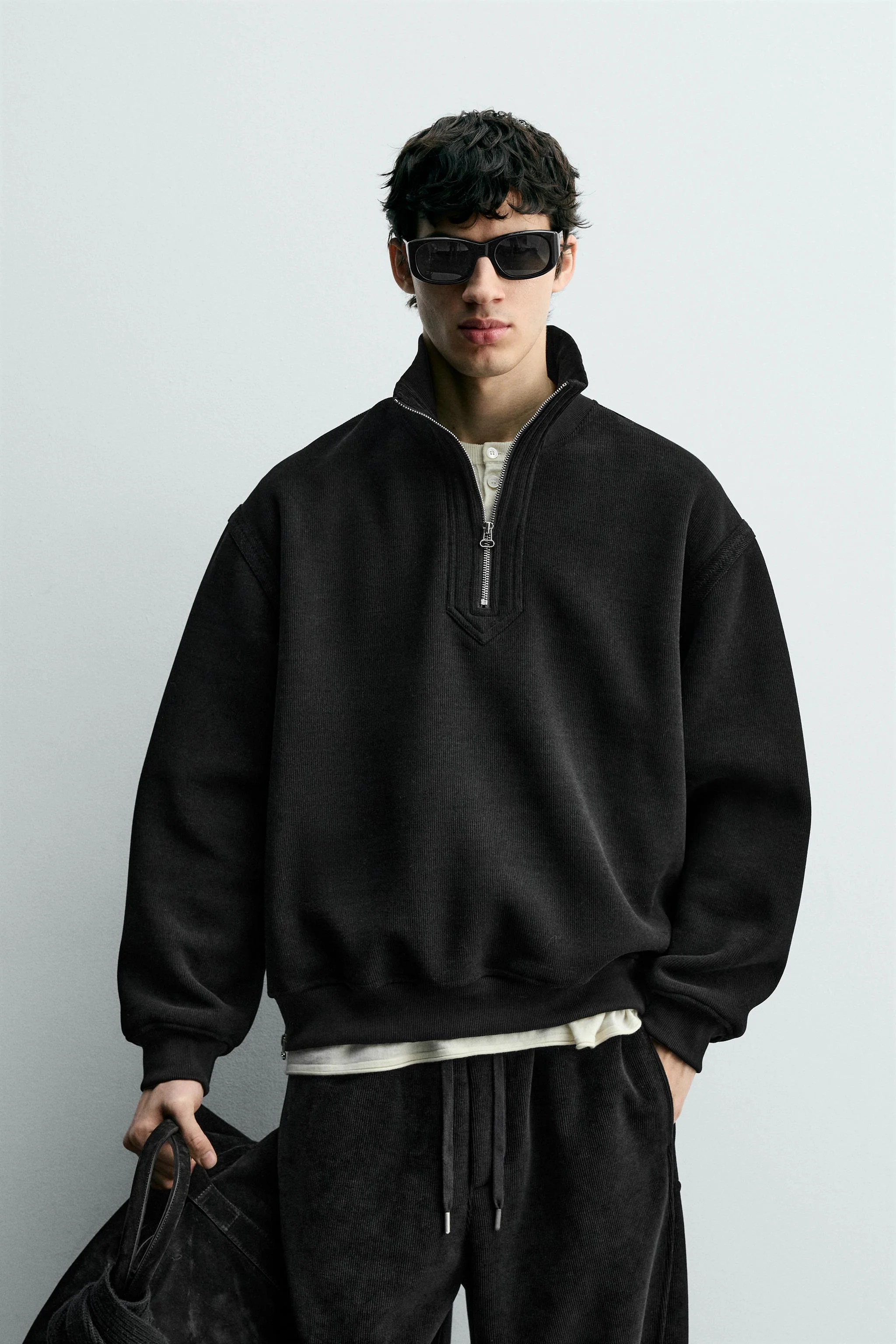 سویشرت کبریتی با زیپ یک‌چهارم