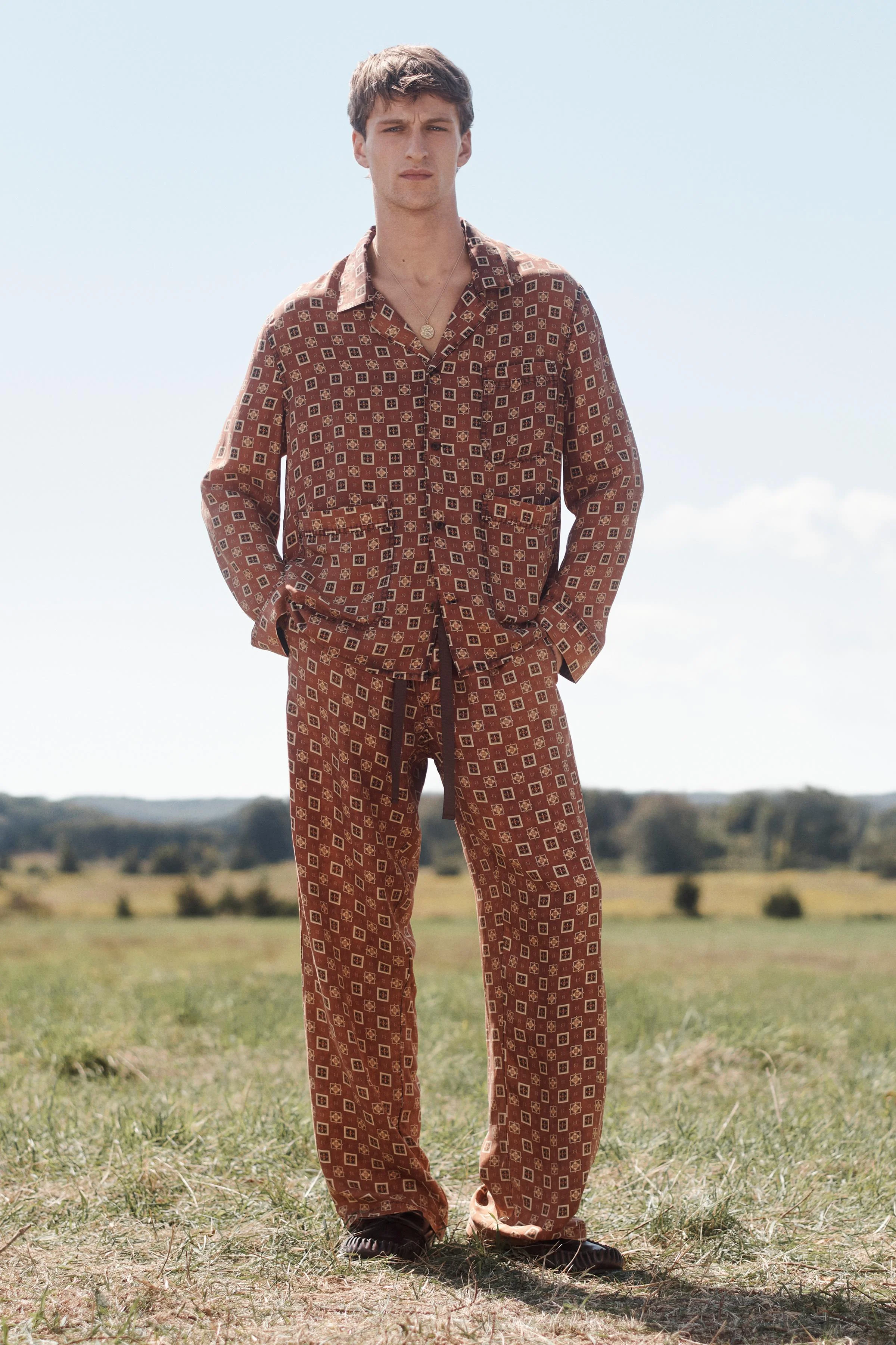 شلوار طرح دار ابریشمی ۱۰۰٪ نسخه محدود