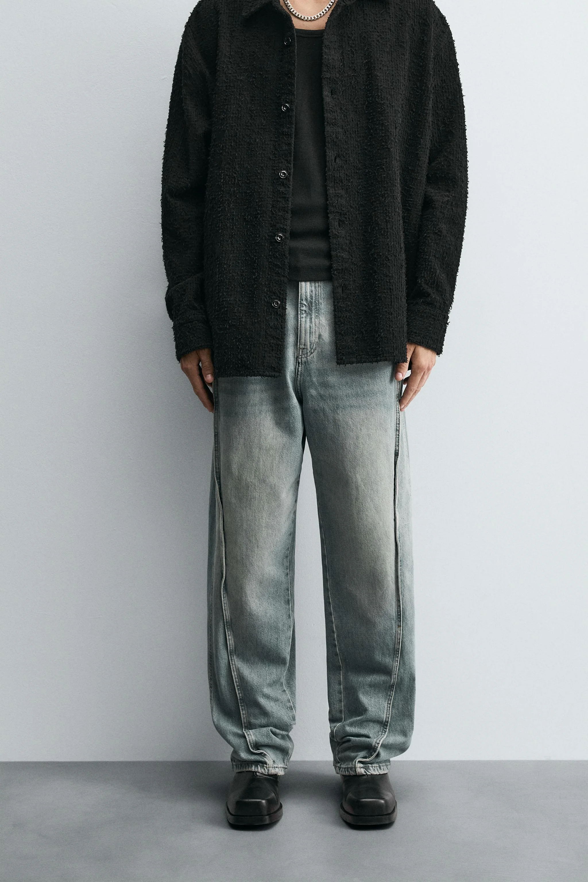 شلوار جین بگ با درز