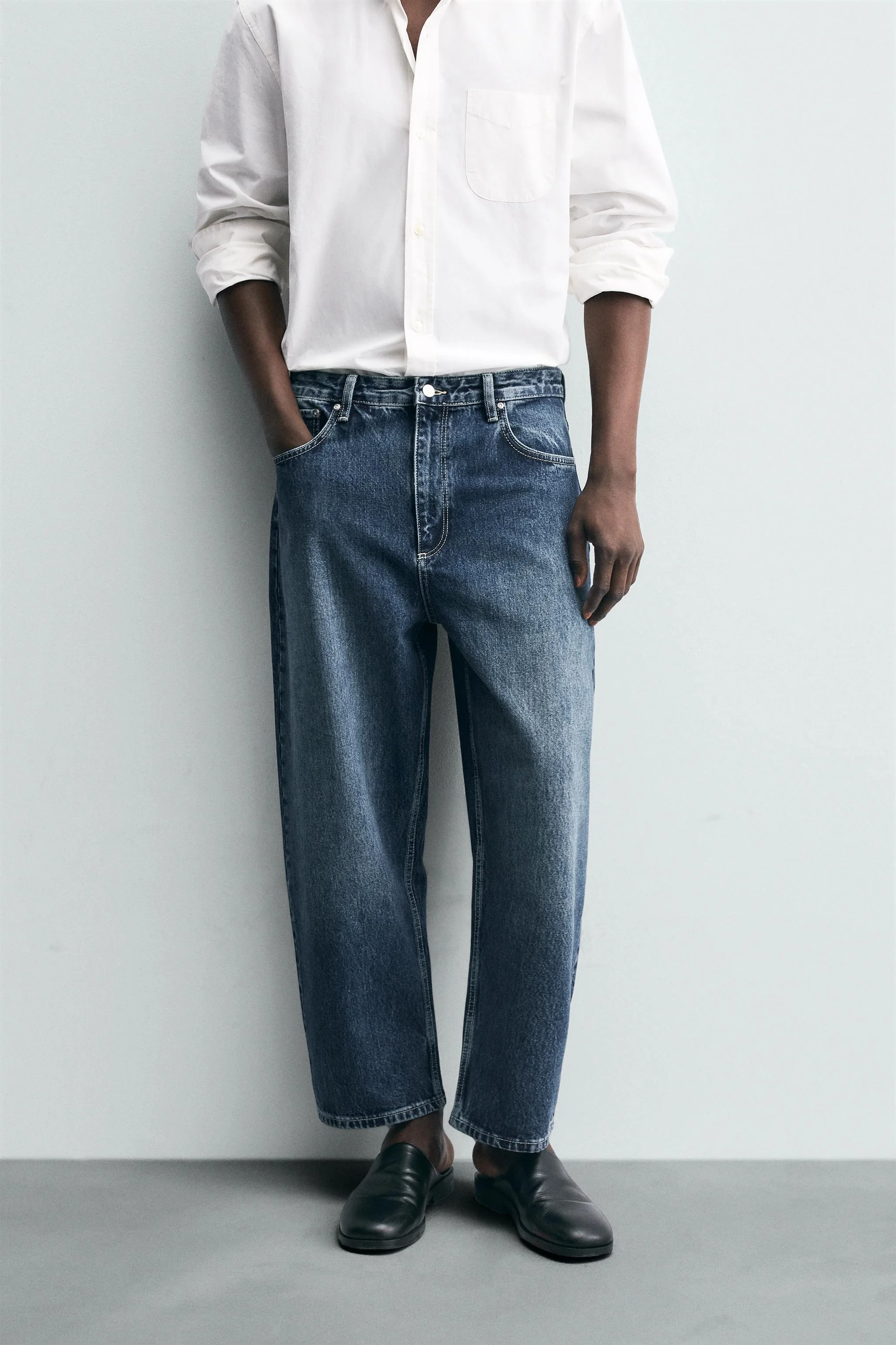 شلوار جین پاچه گشاد مخروطی شلوار جین پاچه گشاد مخروطی