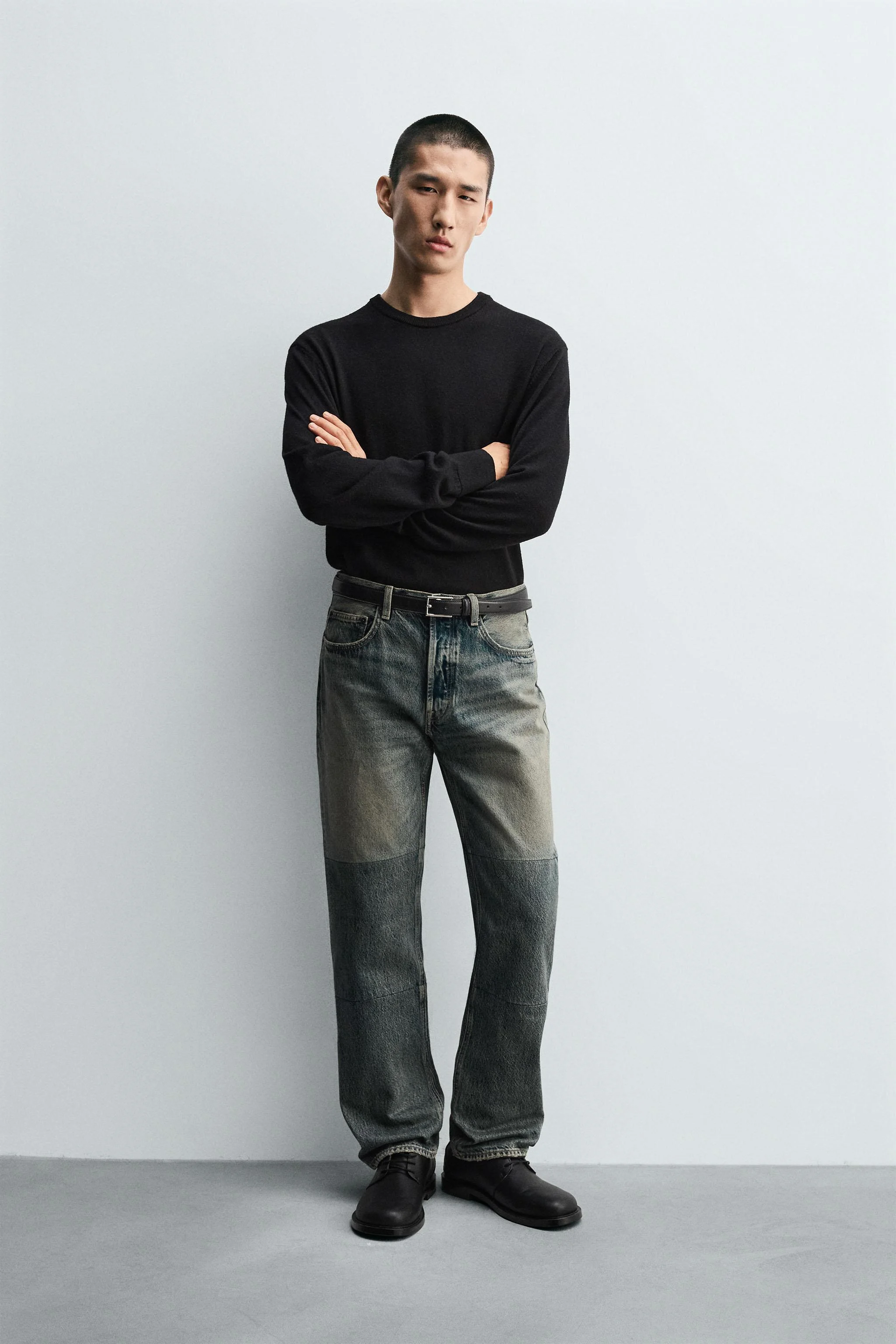 شلوار جین راسته با درز