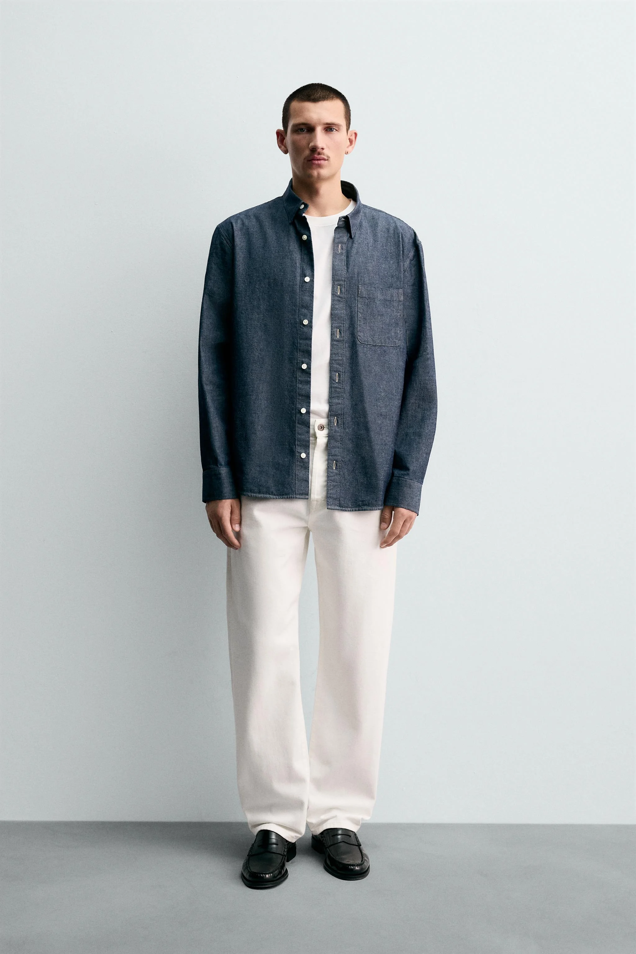 شلوار جین لبه دار راسته تا مچ پا