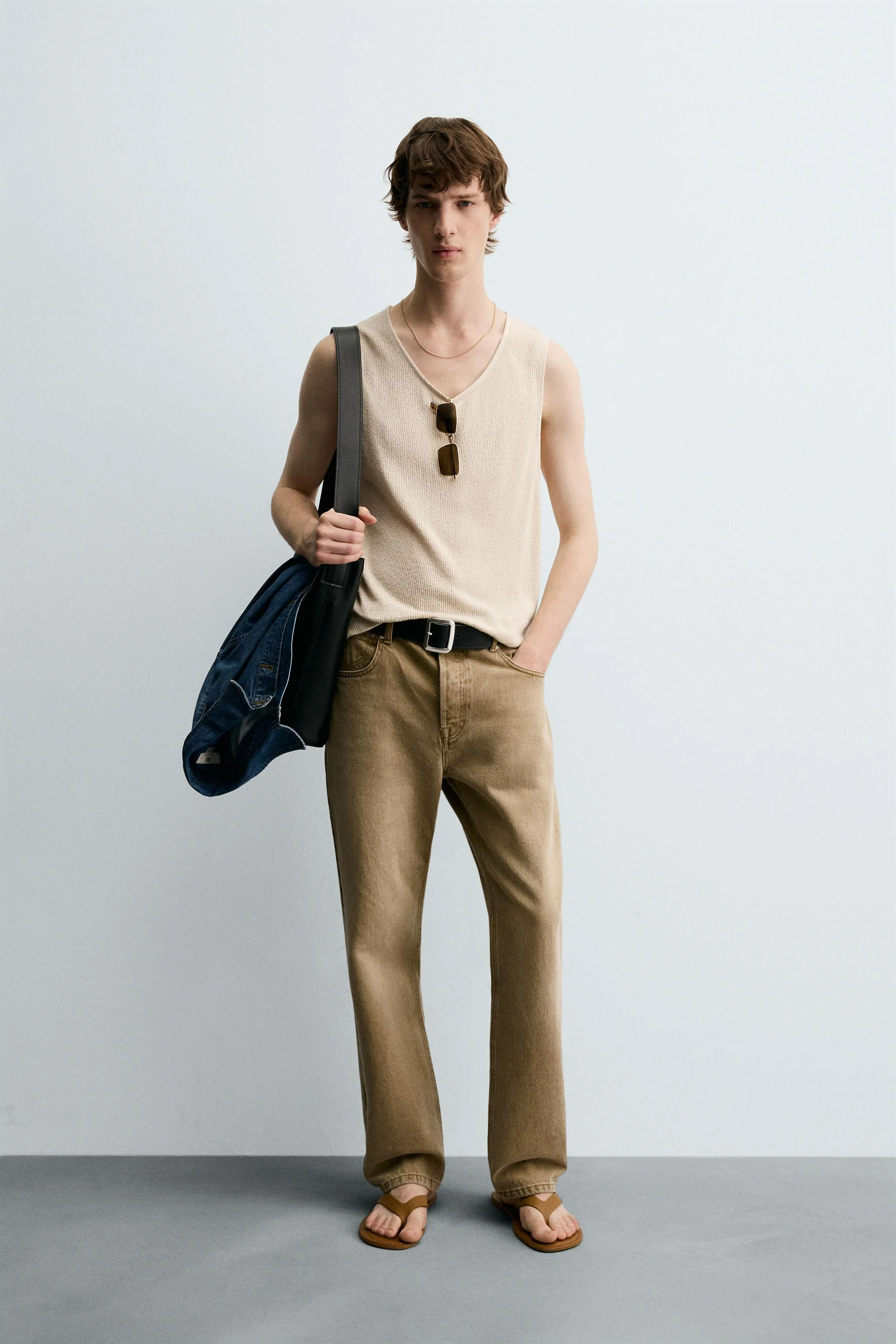 تی شرت رکابی با بافت