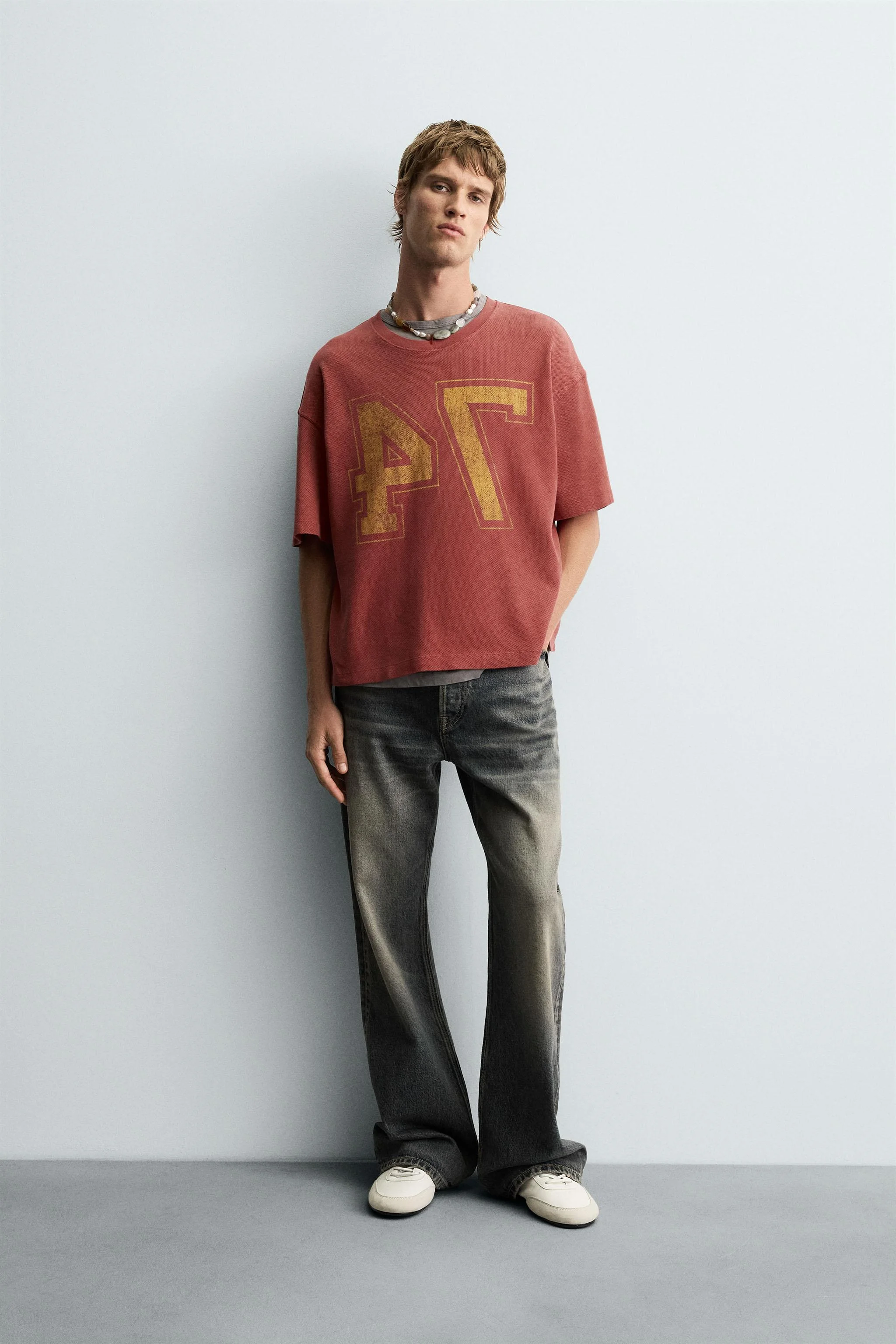 تی شرت بافت باز مدل کالج