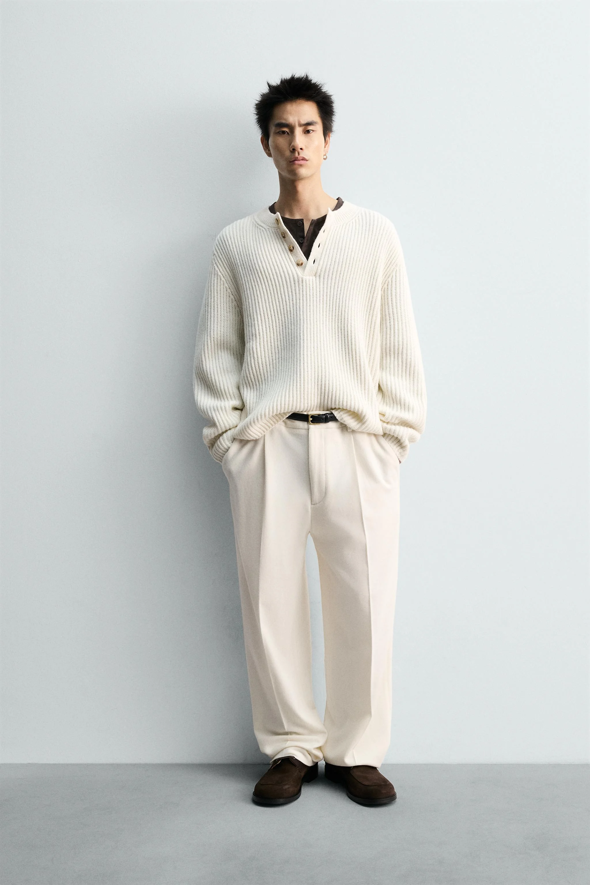 پلیور بافت دار یقه گرد