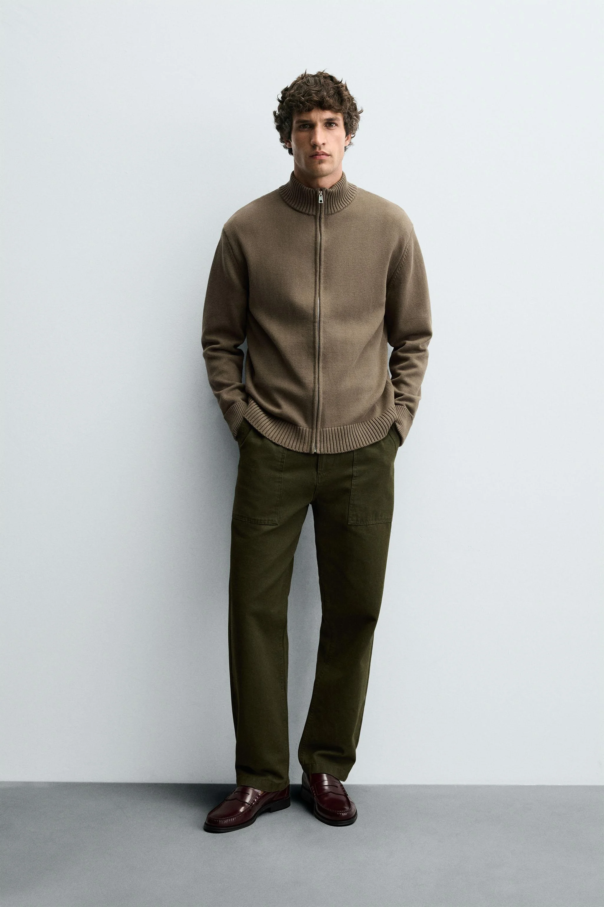 ژاکت کشباف زیپ دار